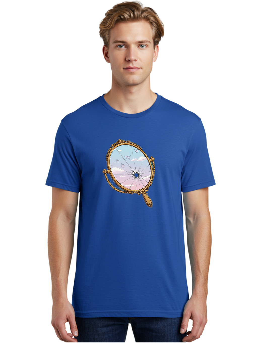 Broken-Mirror Men'S Graphic Tee, 100% Cotton, Comfortable Casual Summer Wear, Machine Washable, Vintage Camera, Old Camera, Antique Camera, Black Camera, Classic Photography, Photography Equipment, Nostalgic Device, Film Camera, Camera Art Bak137
