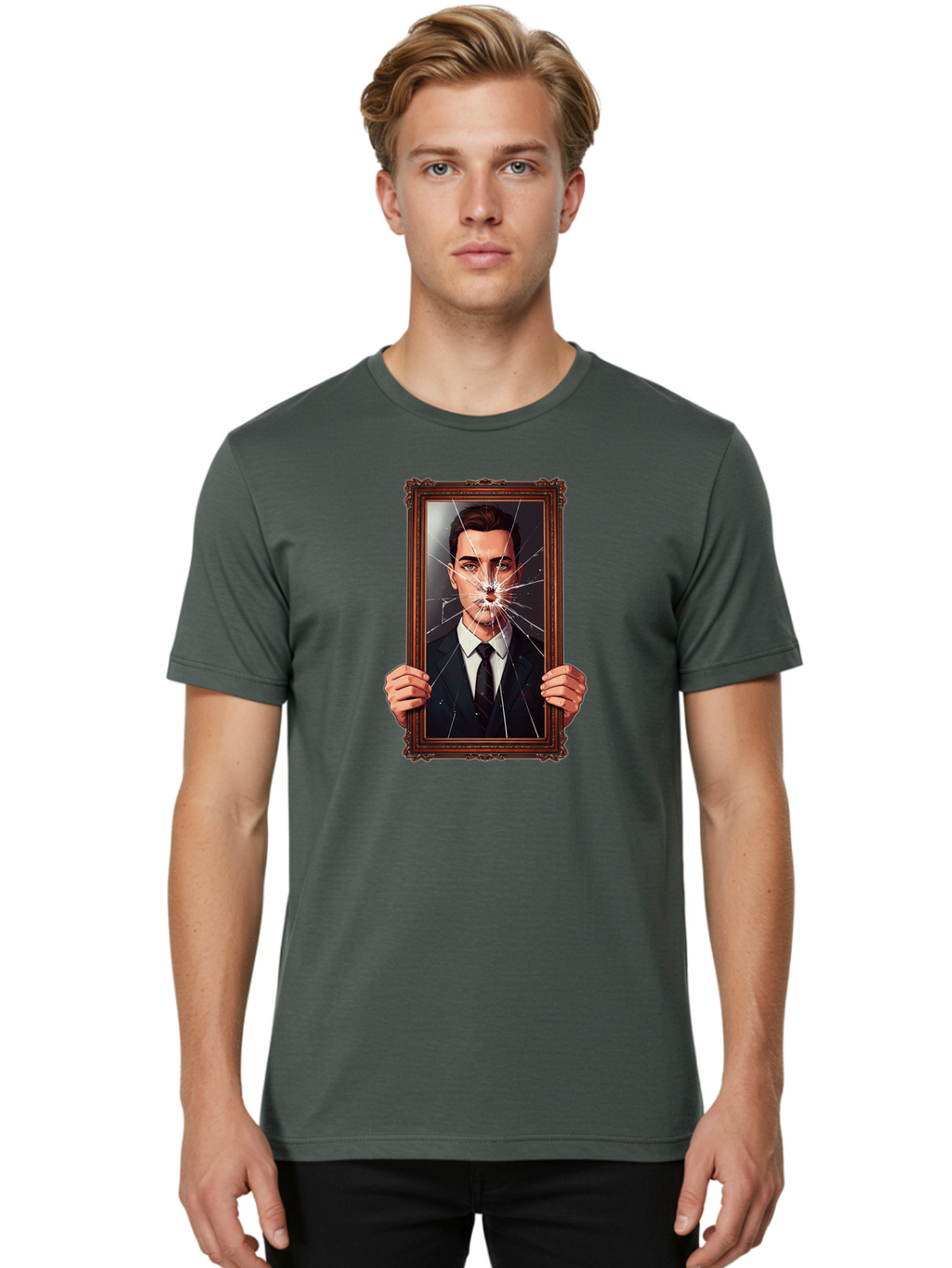 Broken-Portrait Men'S Graphic Tee, 100% Cotton, Comfortable Casual Summer Wear, Machine Washable, Vintage Camera, Old Camera, Antique Camera, Black Camera, Classic Photography, Photography Equipment, Nostalgic Device, Film Camera, Camera Art Bak138