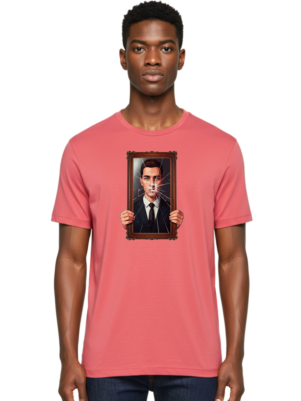 Broken-Portrait Men'S Graphic Tee, 100% Cotton, Comfortable Casual Summer Wear, Machine Washable, Vintage Camera, Old Camera, Antique Camera, Black Camera, Classic Photography, Photography Equipment, Nostalgic Device, Film Camera, Camera Art Bak138