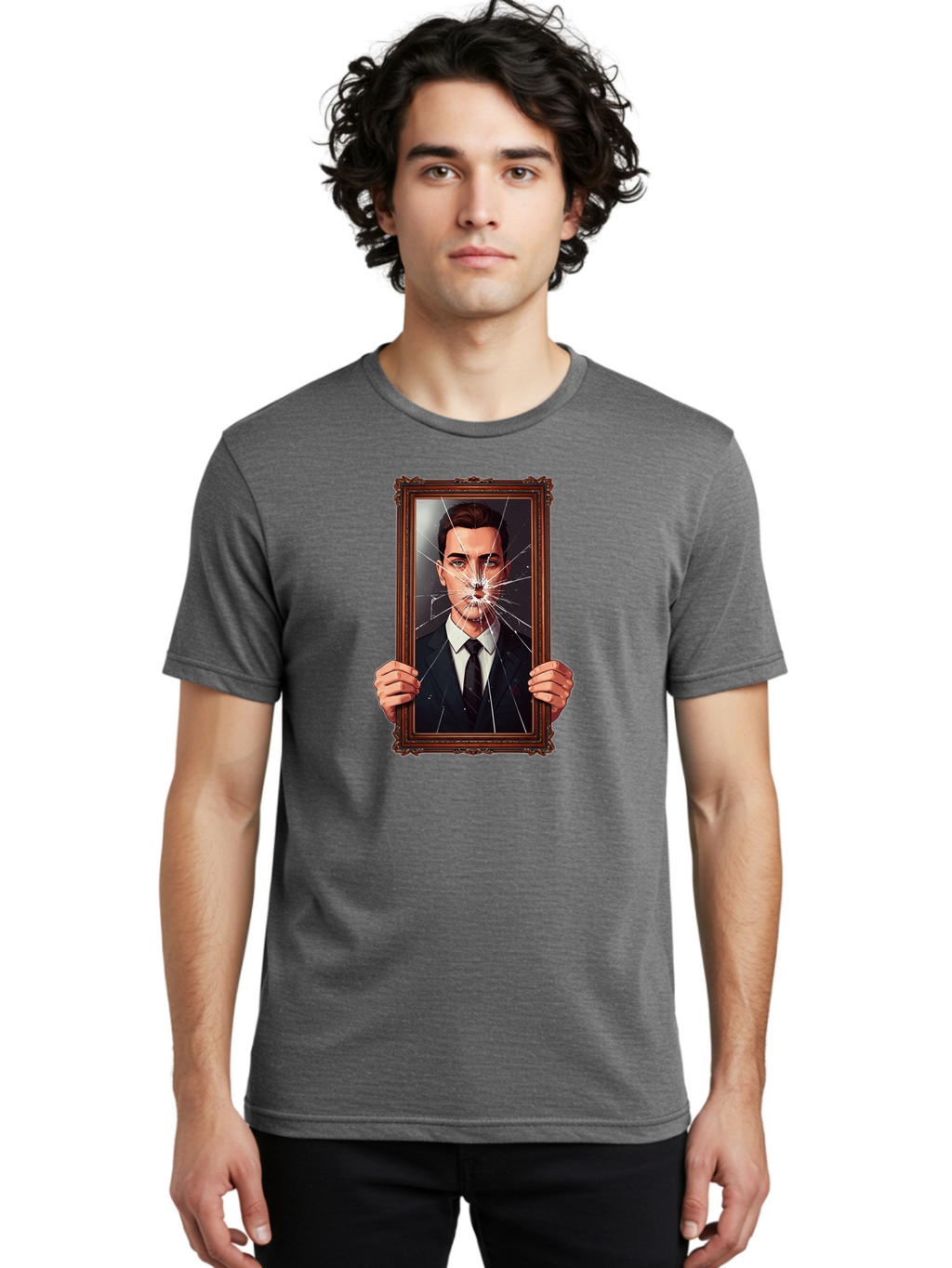 Broken-Portrait Men'S Graphic Tee, 100% Cotton, Comfortable Casual Summer Wear, Machine Washable, Vintage Camera, Old Camera, Antique Camera, Black Camera, Classic Photography, Photography Equipment, Nostalgic Device, Film Camera, Camera Art Bak138