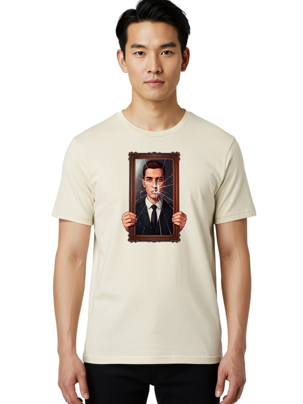 Broken-Portrait Men'S Graphic Tee, 100% Cotton, Comfortable Casual Summer Wear, Machine Washable, Vintage Camera, Old Camera, Antique Camera, Black Camera, Classic Photography, Photography Equipment, Nostalgic Device, Film Camera, Camera Art Bak138