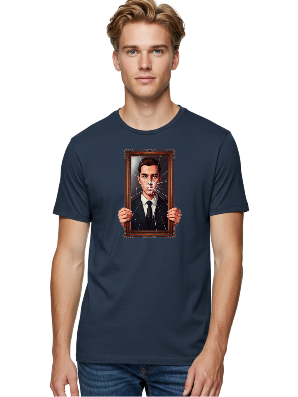 Broken-Portrait Men'S Graphic Tee, 100% Cotton, Comfortable Casual Summer Wear, Machine Washable, Vintage Camera, Old Camera, Antique Camera, Black Camera, Classic Photography, Photography Equipment, Nostalgic Device, Film Camera, Camera Art Bak138