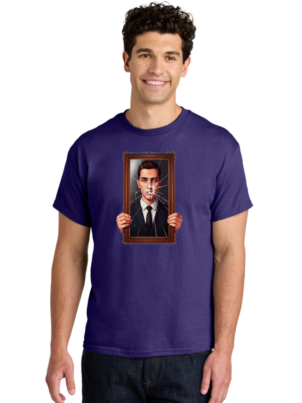 Broken-Portrait Men'S Graphic Tee, 100% Cotton, Comfortable Casual Summer Wear, Machine Washable, Vintage Camera, Old Camera, Antique Camera, Black Camera, Classic Photography, Photography Equipment, Nostalgic Device, Film Camera, Camera Art Bak138