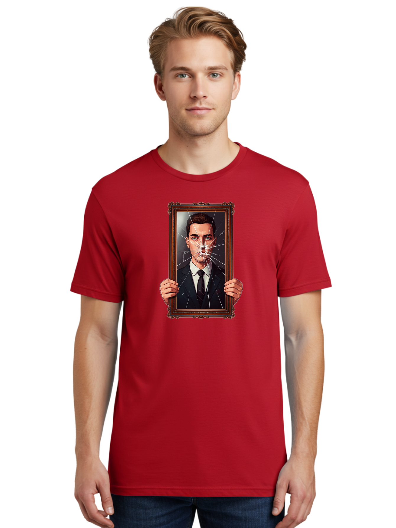 Broken-Portrait Men'S Graphic Tee, 100% Cotton, Comfortable Casual Summer Wear, Machine Washable, Vintage Camera, Old Camera, Antique Camera, Black Camera, Classic Photography, Photography Equipment, Nostalgic Device, Film Camera, Camera Art Bak138