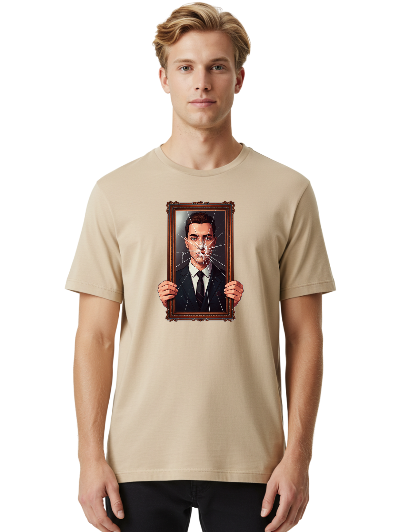 Broken-Portrait Men'S Graphic Tee, 100% Cotton, Comfortable Casual Summer Wear, Machine Washable, Vintage Camera, Old Camera, Antique Camera, Black Camera, Classic Photography, Photography Equipment, Nostalgic Device, Film Camera, Camera Art Bak138