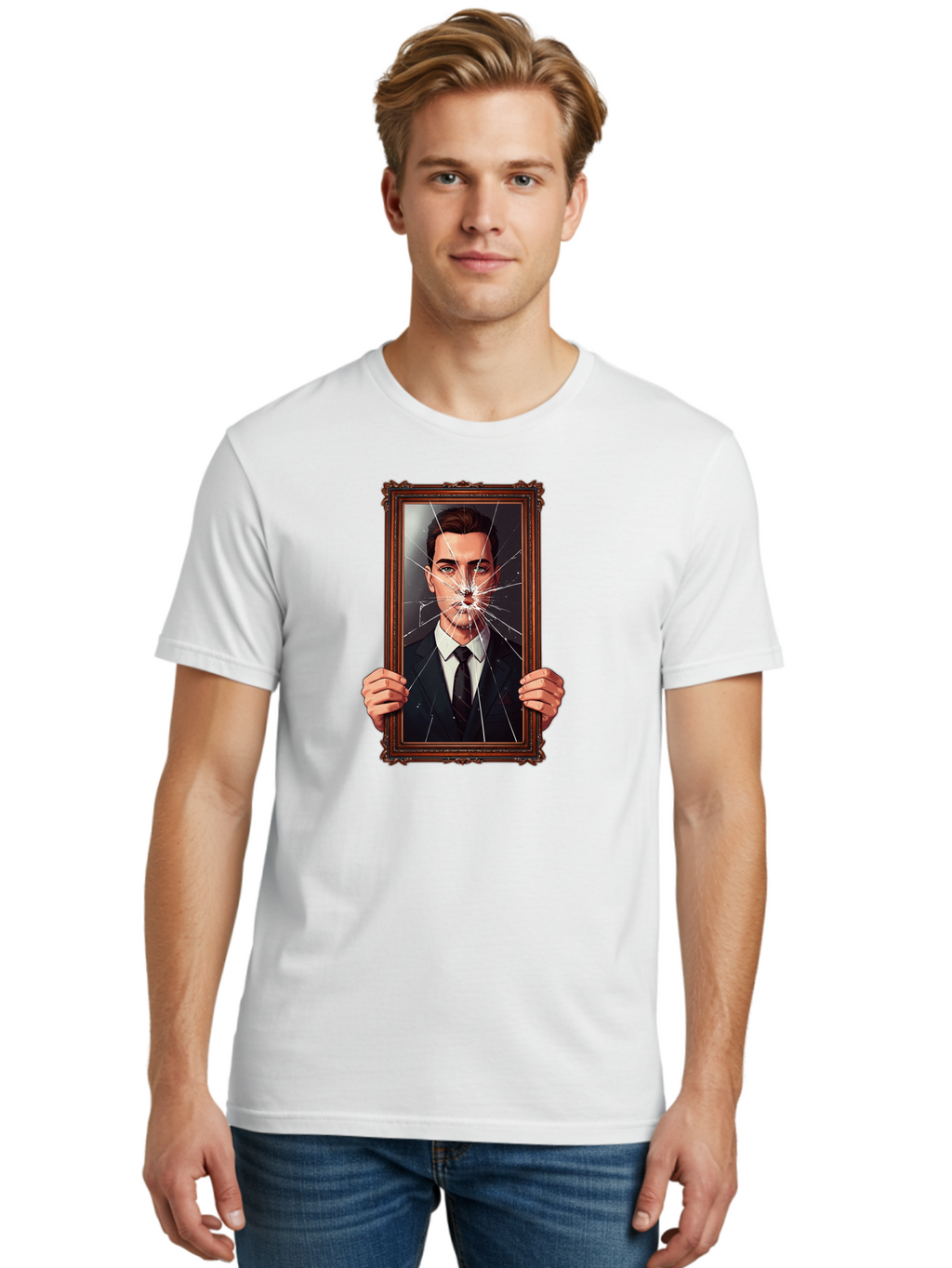 Broken-Portrait Men'S Graphic Tee, 100% Cotton, Comfortable Casual Summer Wear, Machine Washable, Vintage Camera, Old Camera, Antique Camera, Black Camera, Classic Photography, Photography Equipment, Nostalgic Device, Film Camera, Camera Art Bak138