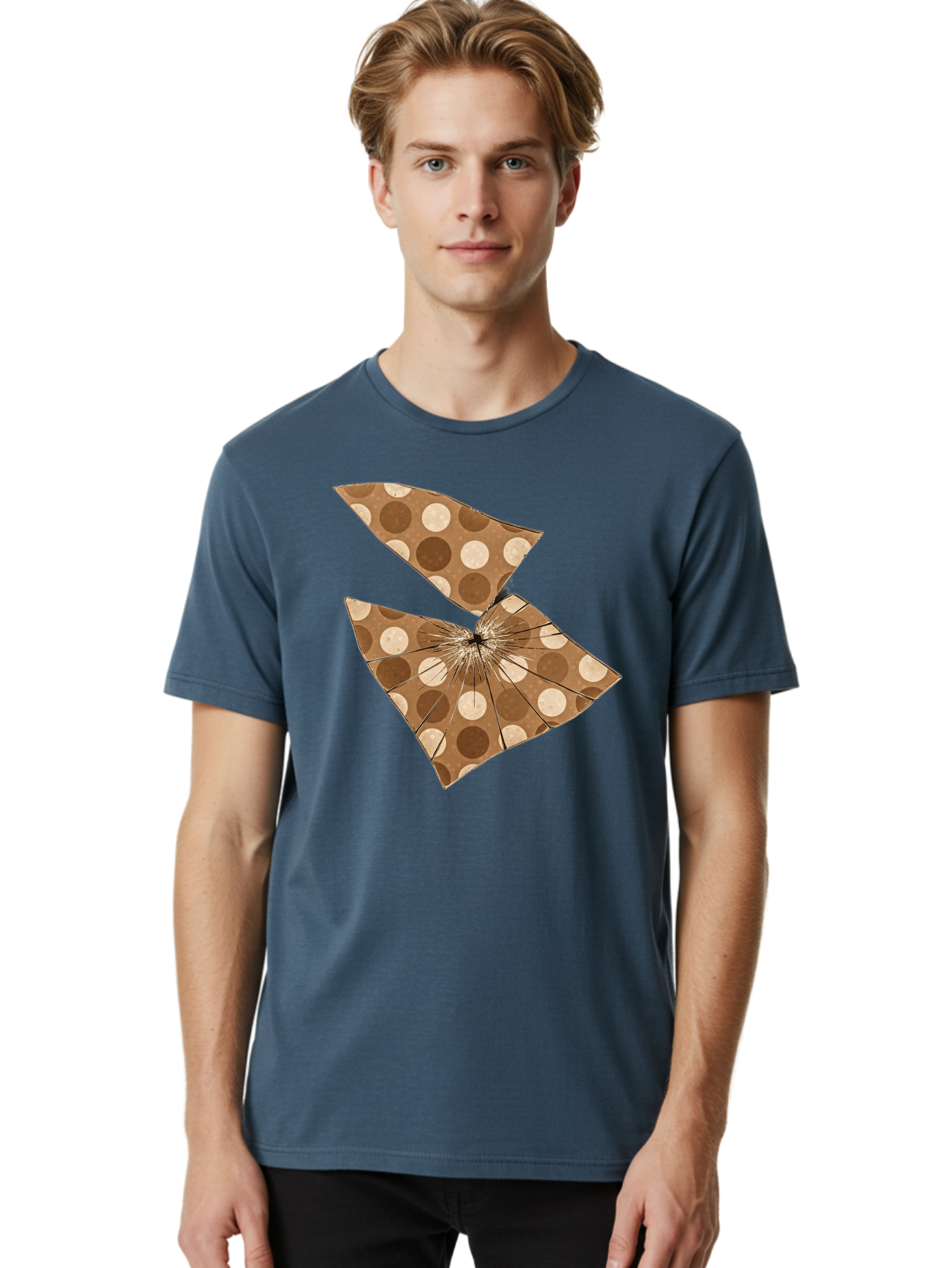 Brown-And-Beige-Polka-Dot-Parasol Men'S Graphic Tee, 100% Cotton, Comfortable Casual Summer Wear, Machine Washable, Vintage Camera, Old Camera, Antique Camera, Black Camera, Classic Photography, Photography Equipment, Nostalgic Device, Bak141