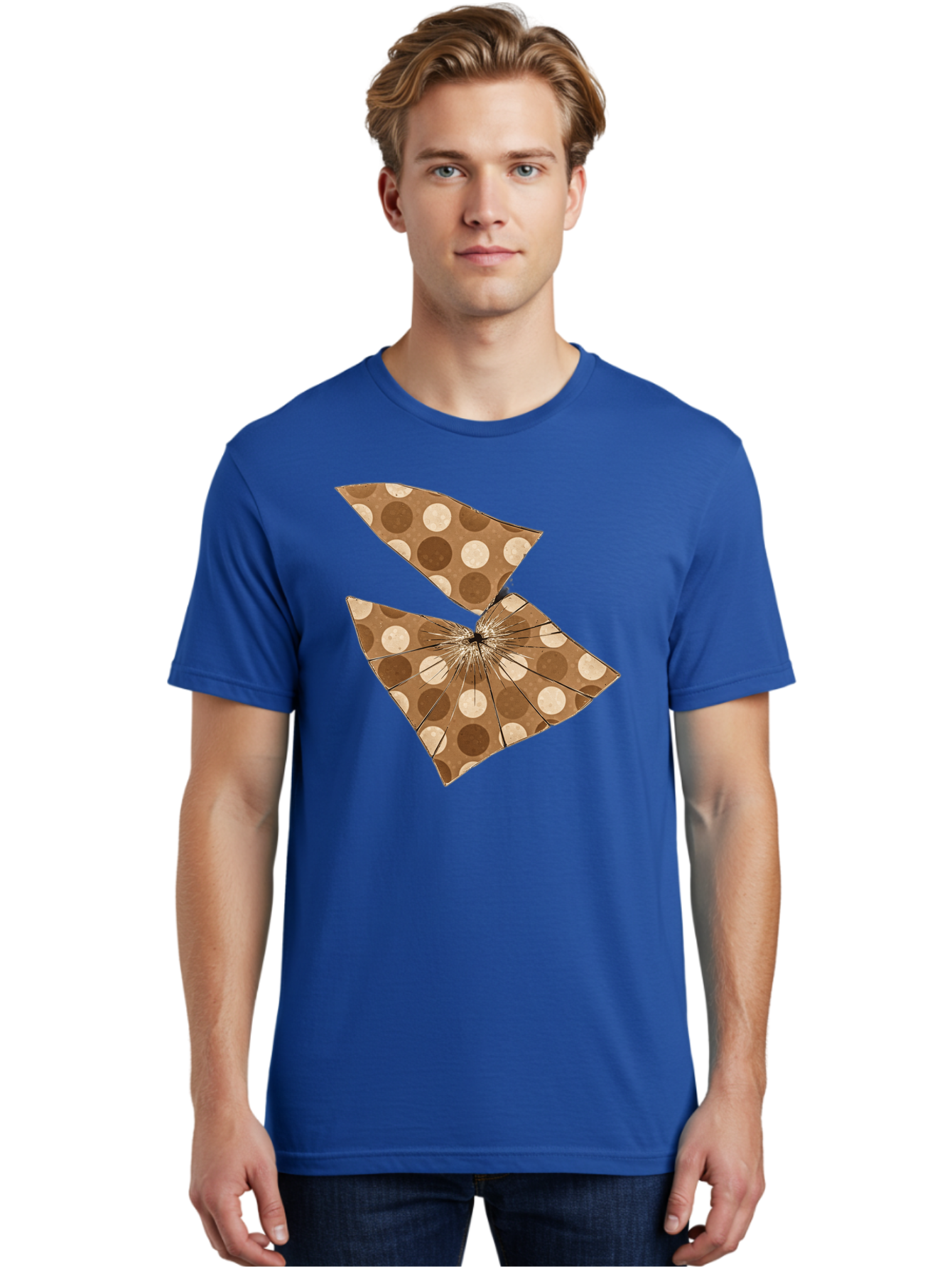 Brown-And-Beige-Polka-Dot-Parasol Men'S Graphic Tee, 100% Cotton, Comfortable Casual Summer Wear, Machine Washable, Vintage Camera, Old Camera, Antique Camera, Black Camera, Classic Photography, Photography Equipment, Nostalgic Device, Bak141