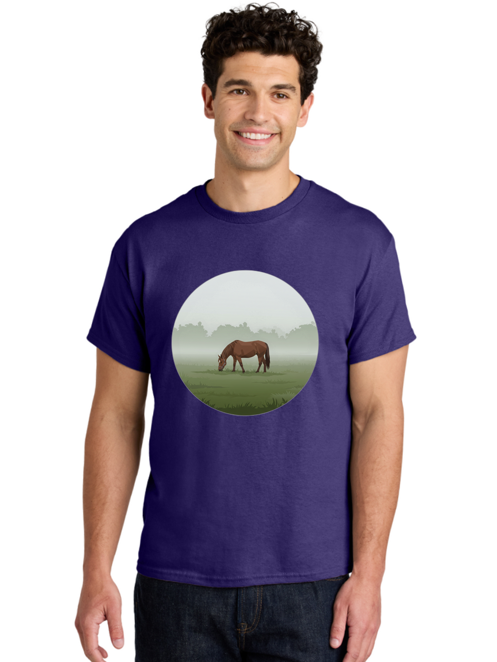 Brown-Horse-Grazing Men'S Graphic Tee, 100% Cotton, Comfortable Casual Summer Wear, Machine Washable, Vintage Camera, Old Camera, Antique Camera, Black Camera, Classic Photography, Photography Equipment, Nostalgic Device, Film Camera, Bak142
