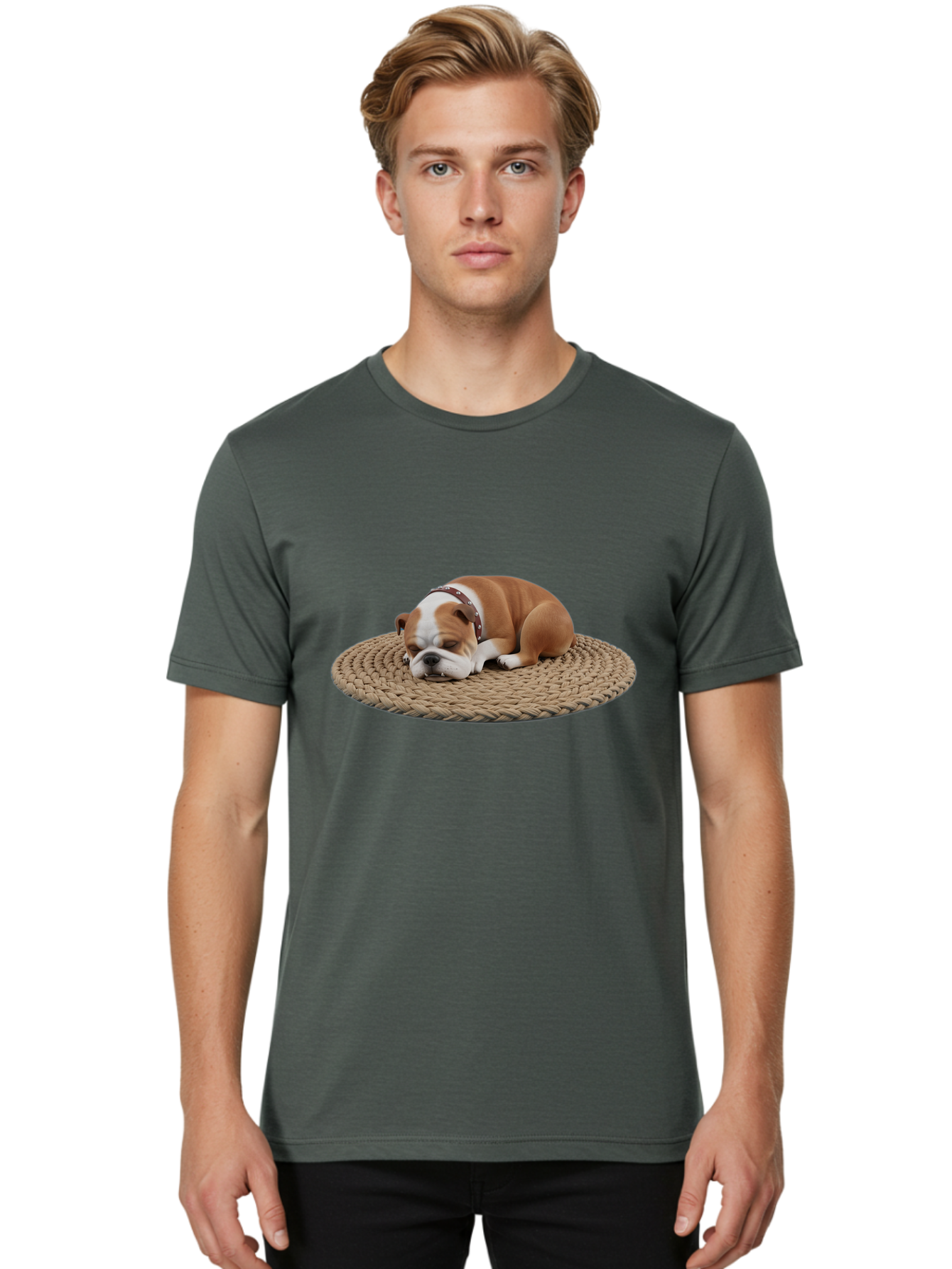 Bulldog-On-Rug Men'S Graphic Tee, 100% Cotton, Comfortable Casual Summer Wear, Machine Washable, Vintage Camera, Old Camera, Antique Camera, Black Camera, Classic Photography, Photography Equipment, Nostalgic Device, Film Camera, Camera Art Bak144