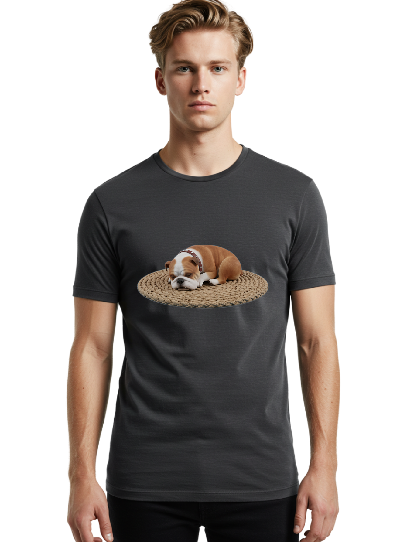 Bulldog-On-Rug Men'S Graphic Tee, 100% Cotton, Comfortable Casual Summer Wear, Machine Washable, Vintage Camera, Old Camera, Antique Camera, Black Camera, Classic Photography, Photography Equipment, Nostalgic Device, Film Camera, Camera Art Bak144