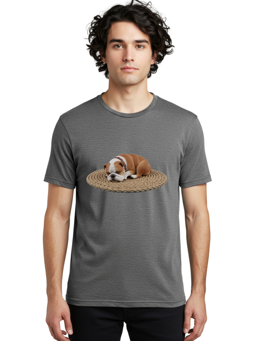 Bulldog-On-Rug Men'S Graphic Tee, 100% Cotton, Comfortable Casual Summer Wear, Machine Washable, Vintage Camera, Old Camera, Antique Camera, Black Camera, Classic Photography, Photography Equipment, Nostalgic Device, Film Camera, Camera Art Bak144