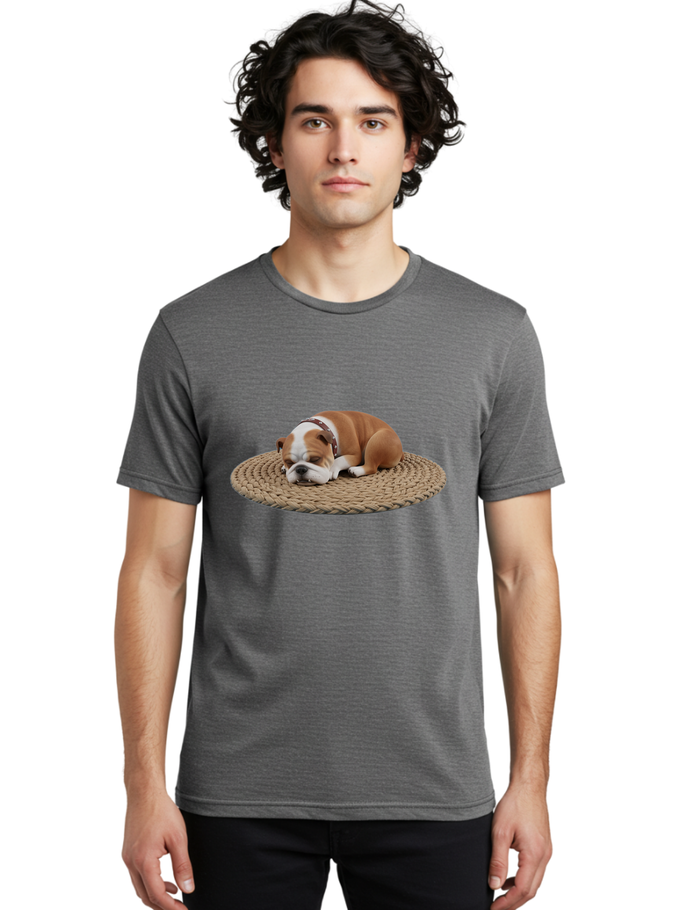 Bulldog-On-Rug Men'S Graphic Tee, 100% Cotton, Comfortable Casual Summer Wear, Machine Washable, Vintage Camera, Old Camera, Antique Camera, Black Camera, Classic Photography, Photography Equipment, Nostalgic Device, Film Camera, Camera Art Bak144