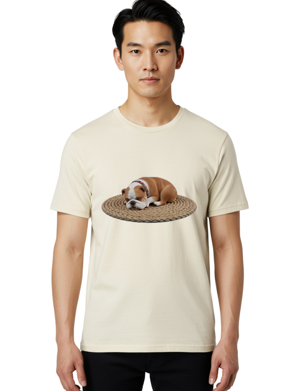 Bulldog-On-Rug Men'S Graphic Tee, 100% Cotton, Comfortable Casual Summer Wear, Machine Washable, Vintage Camera, Old Camera, Antique Camera, Black Camera, Classic Photography, Photography Equipment, Nostalgic Device, Film Camera, Camera Art Bak144