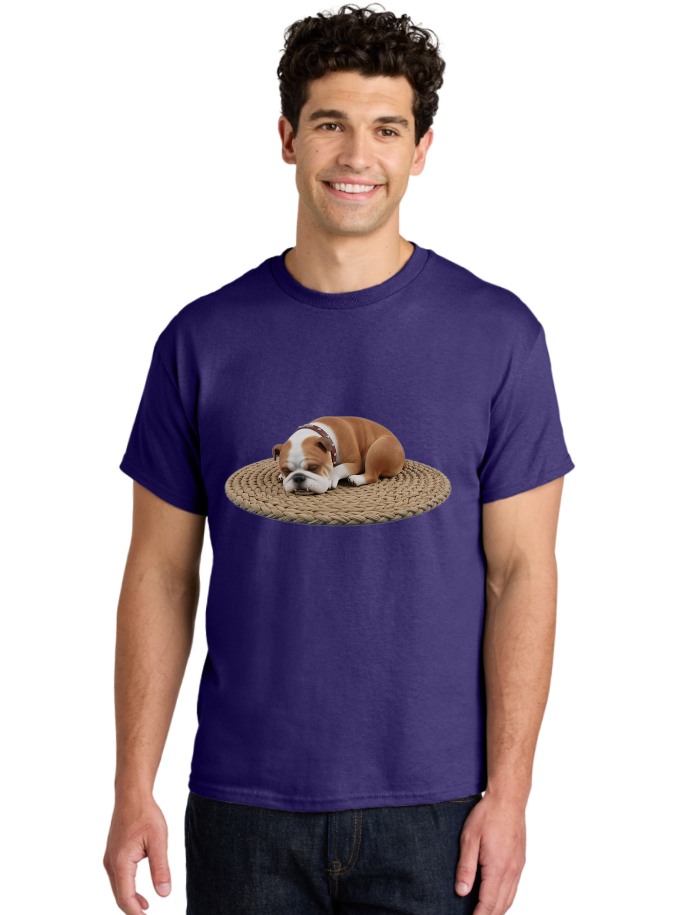 Bulldog-On-Rug Men'S Graphic Tee, 100% Cotton, Comfortable Casual Summer Wear, Machine Washable, Vintage Camera, Old Camera, Antique Camera, Black Camera, Classic Photography, Photography Equipment, Nostalgic Device, Film Camera, Camera Art Bak144