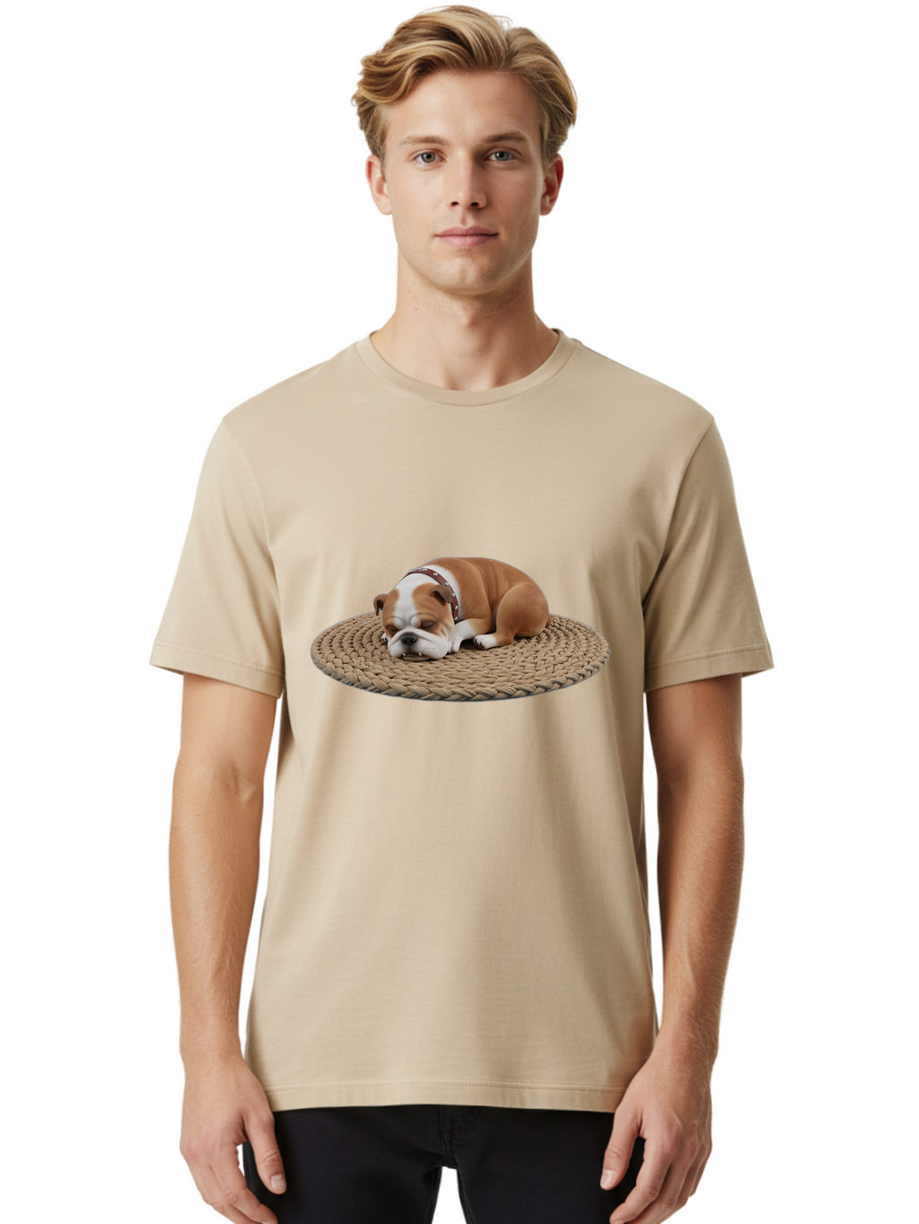 Bulldog-On-Rug Men'S Graphic Tee, 100% Cotton, Comfortable Casual Summer Wear, Machine Washable, Vintage Camera, Old Camera, Antique Camera, Black Camera, Classic Photography, Photography Equipment, Nostalgic Device, Film Camera, Camera Art Bak144