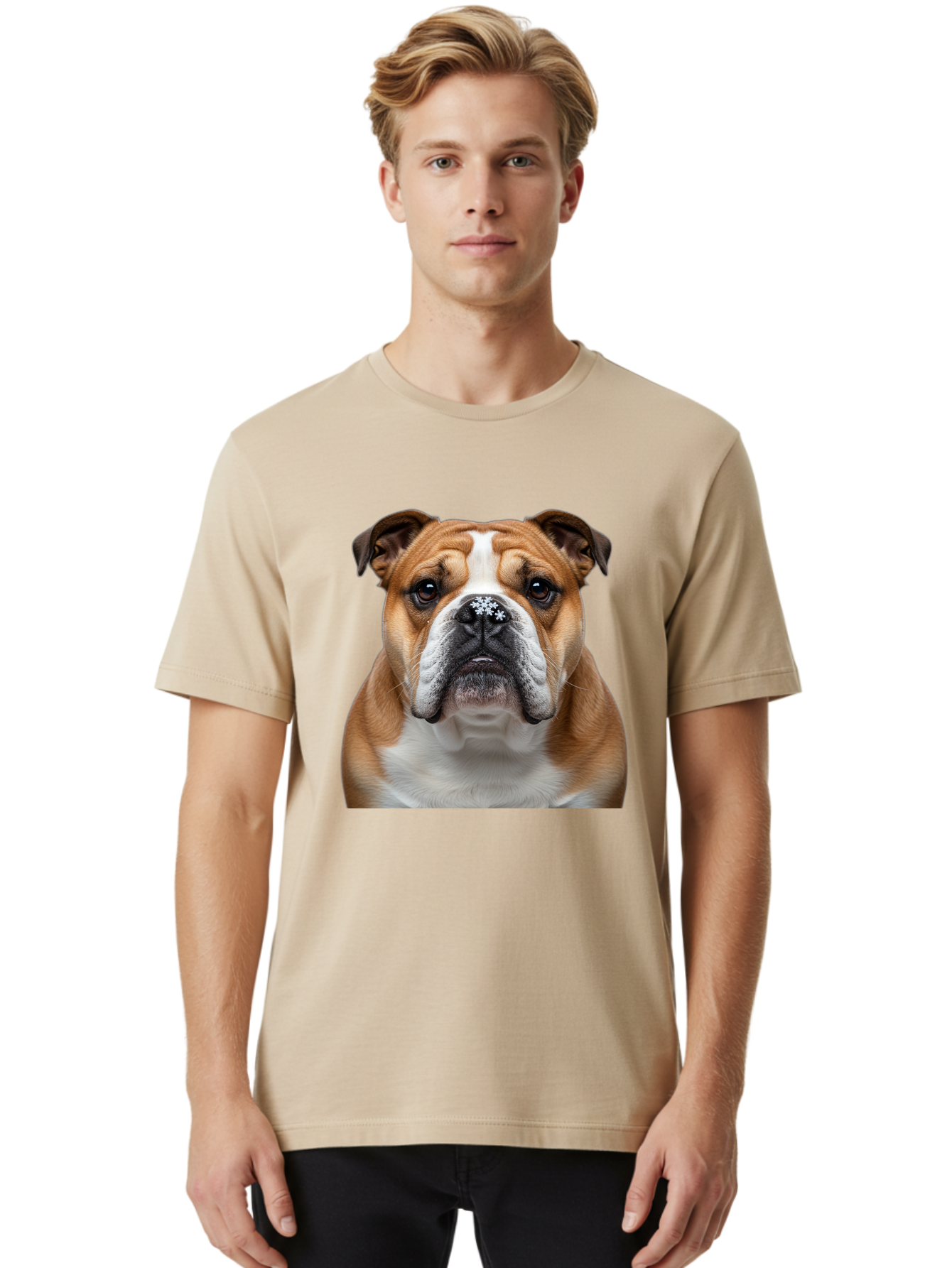 Bulldog-Portrait Men'S Graphic Tee, 100% Cotton, Comfortable Casual Summer Wear, Machine Washable, Vintage Camera, Old Camera, Antique Camera, Black Camera, Classic Photography, Photography Equipment, Nostalgic Device, Film Camera, Camera Art Bak145