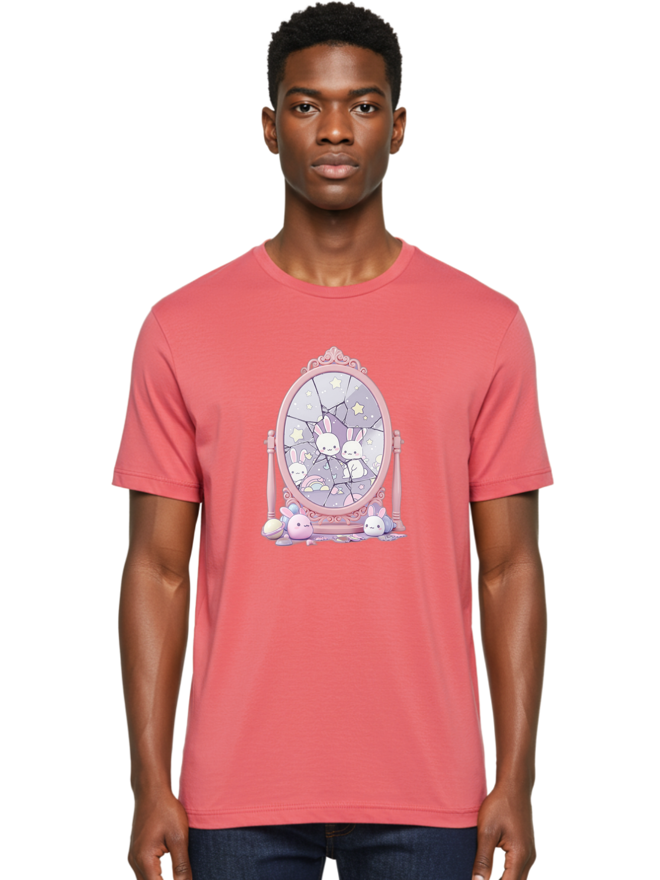 Bunnies-And-Mirror Men'S Graphic Tee, 100% Cotton, Comfortable Casual Summer Wear, Machine Washable, Vintage Camera, Old Camera, Antique Camera, Black Camera, Classic Photography, Photography Equipment, Nostalgic Device, Film Camera, Bak146