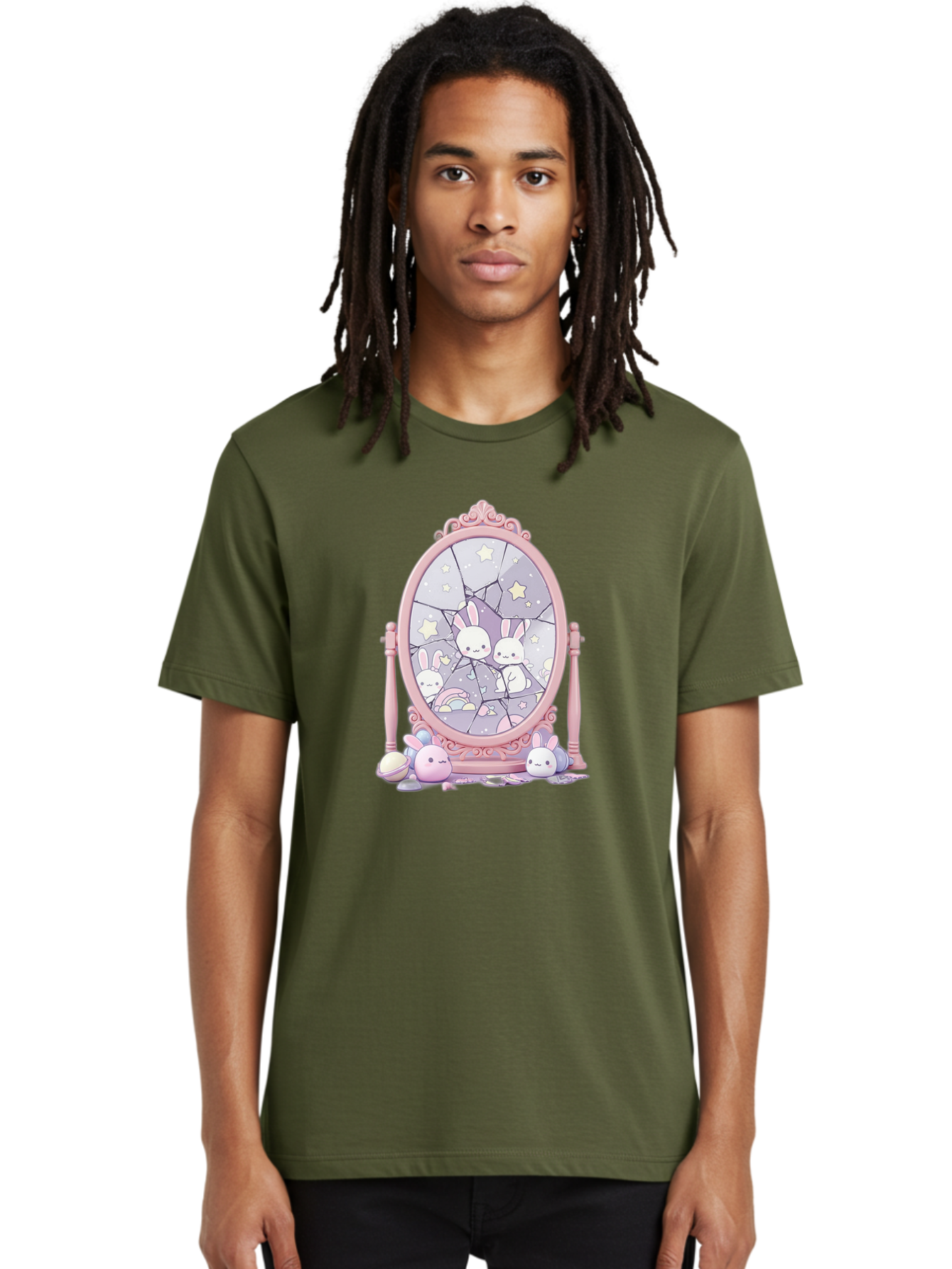 Bunnies-And-Mirror Men'S Graphic Tee, 100% Cotton, Comfortable Casual Summer Wear, Machine Washable, Vintage Camera, Old Camera, Antique Camera, Black Camera, Classic Photography, Photography Equipment, Nostalgic Device, Film Camera, Bak146