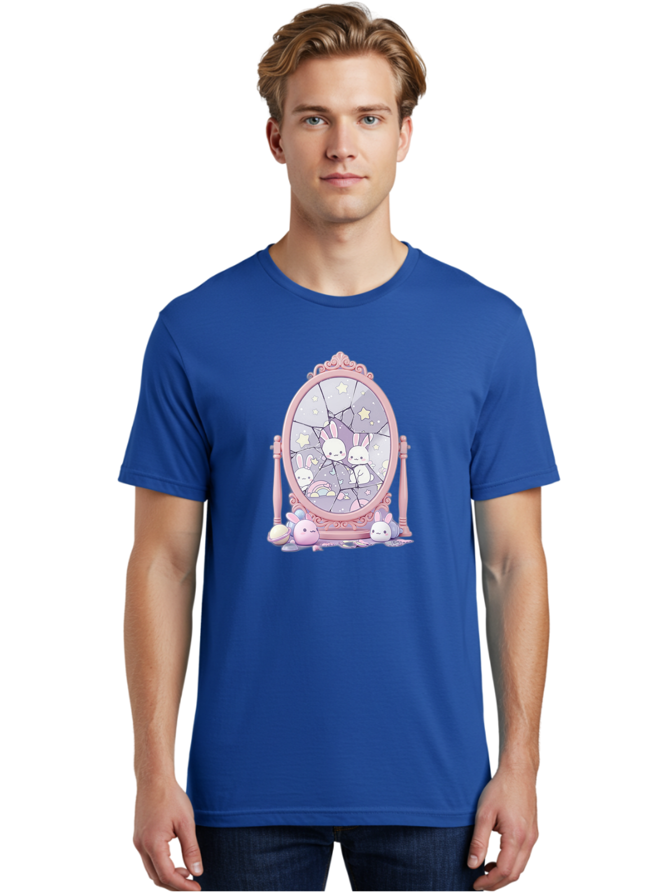 Bunnies-And-Mirror Men'S Graphic Tee, 100% Cotton, Comfortable Casual Summer Wear, Machine Washable, Vintage Camera, Old Camera, Antique Camera, Black Camera, Classic Photography, Photography Equipment, Nostalgic Device, Film Camera, Bak146
