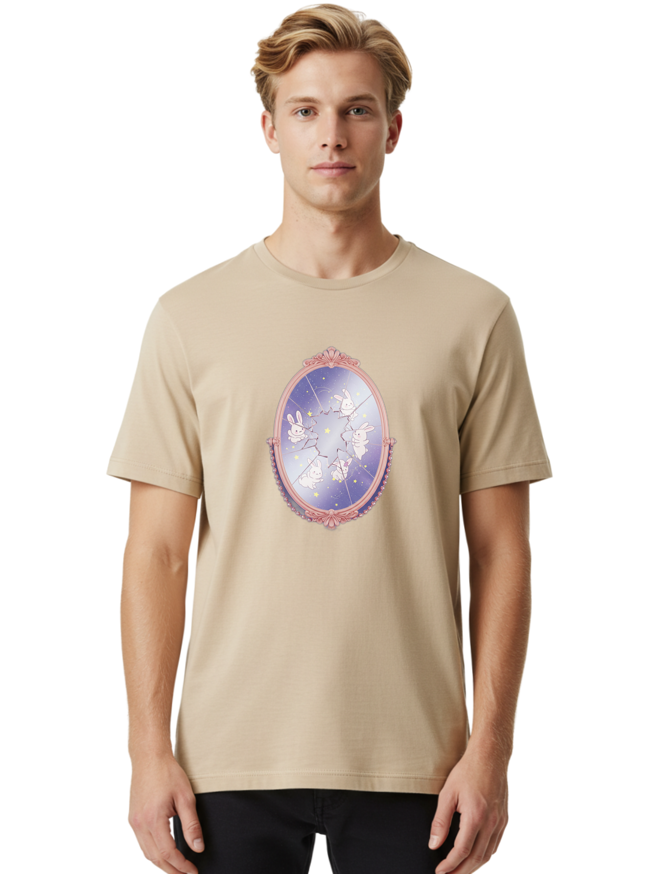 Bunnies-In-Broken-Mirror Men'S Graphic Tee, 100% Cotton, Comfortable Casual Summer Wear, Machine Washable, Vintage Camera, Old Camera, Antique Camera, Black Camera, Classic Photography, Photography Equipment, Nostalgic Device, Film Camera, Bak147