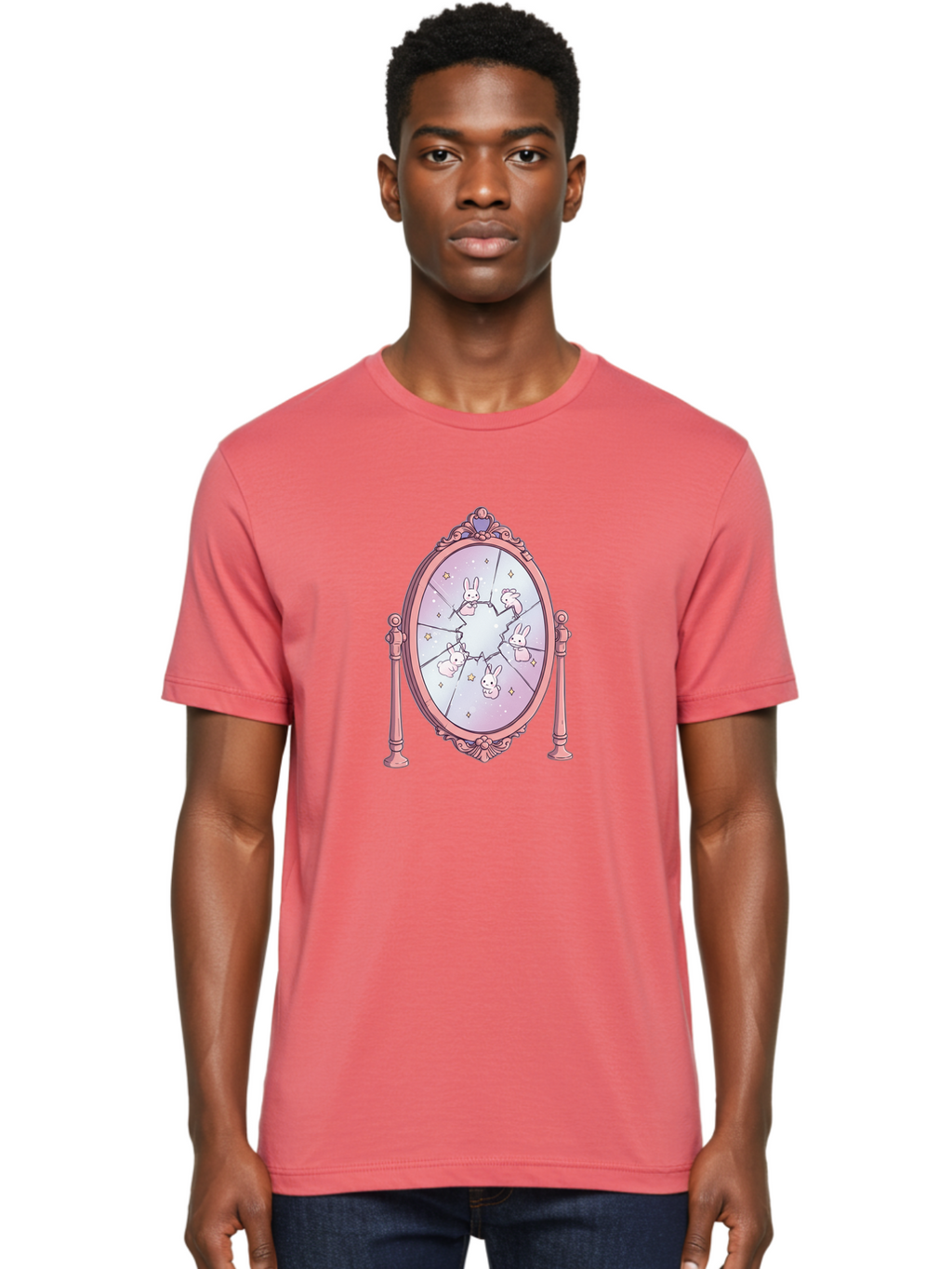 Bunny-Mirror Men'S Graphic Tee, 100% Cotton, Comfortable Casual Summer Wear, Machine Washable, Vintage Camera, Old Camera, Antique Camera, Black Camera, Classic Photography, Photography Equipment, Nostalgic Device, Film Camera, Camera Art Bak149