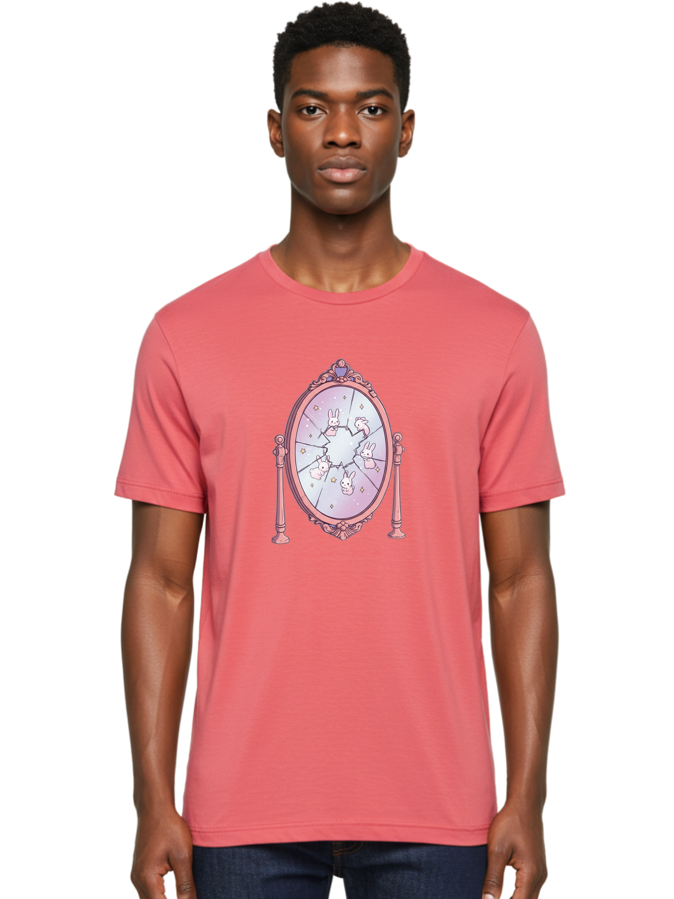 Bunny-Mirror Men'S Graphic Tee, 100% Cotton, Comfortable Casual Summer Wear, Machine Washable, Vintage Camera, Old Camera, Antique Camera, Black Camera, Classic Photography, Photography Equipment, Nostalgic Device, Film Camera, Camera Art Bak149