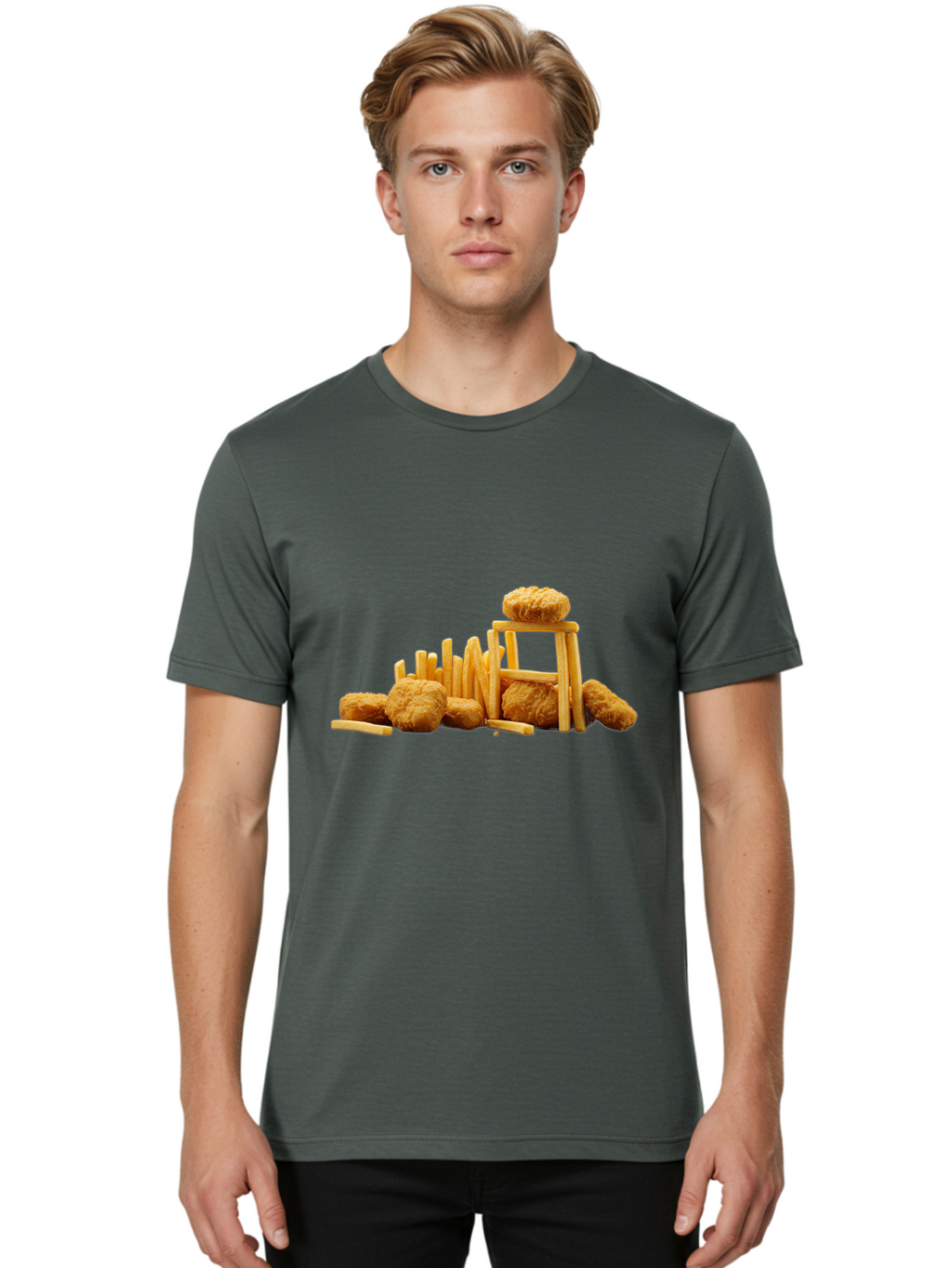 Burger-And-Fries Men'S Graphic Tee, 100% Cotton, Comfortable Casual Summer Wear, Machine Washable, Vintage Camera, Old Camera, Antique Camera, Black Camera, Classic Photography, Photography Equipment, Nostalgic Device, Film Camera, Camera Art Bak150
