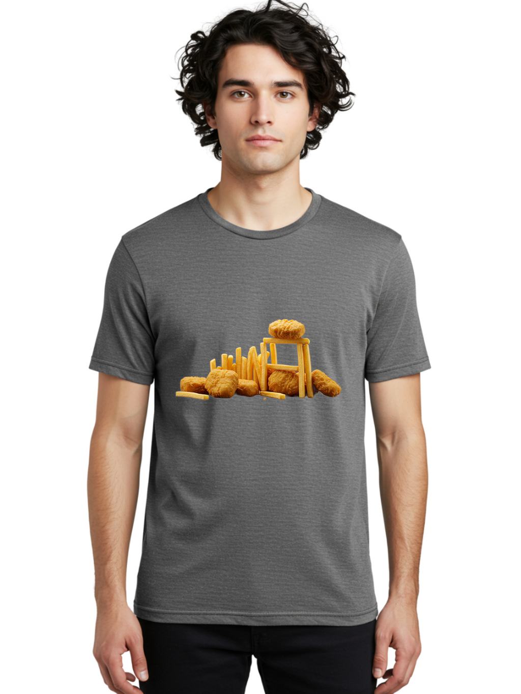 Burger-And-Fries Men'S Graphic Tee, 100% Cotton, Comfortable Casual Summer Wear, Machine Washable, Vintage Camera, Old Camera, Antique Camera, Black Camera, Classic Photography, Photography Equipment, Nostalgic Device, Film Camera, Camera Art Bak150