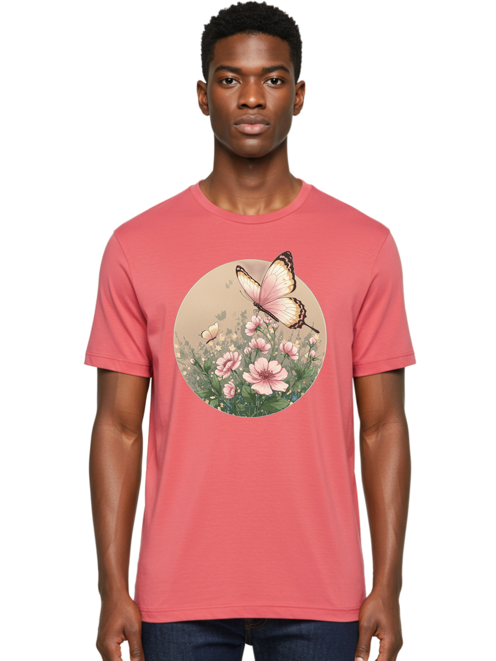 Butterflies-And-Flowers Men'S Graphic Tee, 100% Cotton, Comfortable Casual Summer Wear, Machine Washable, Vintage Camera, Old Camera, Antique Camera, Black Camera, Classic Photography, Photography Equipment, Nostalgic Device, Film Camera, Bak152