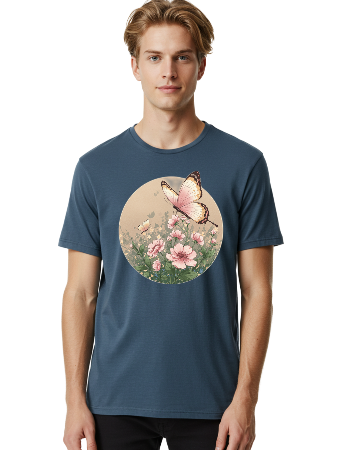 Butterflies-And-Flowers Men'S Graphic Tee, 100% Cotton, Comfortable Casual Summer Wear, Machine Washable, Vintage Camera, Old Camera, Antique Camera, Black Camera, Classic Photography, Photography Equipment, Nostalgic Device, Film Camera, Bak152