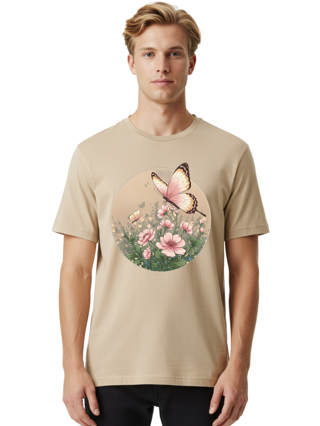 Butterflies-And-Flowers Men'S Graphic Tee, 100% Cotton, Comfortable Casual Summer Wear, Machine Washable, Vintage Camera, Old Camera, Antique Camera, Black Camera, Classic Photography, Photography Equipment, Nostalgic Device, Film Camera, Bak152
