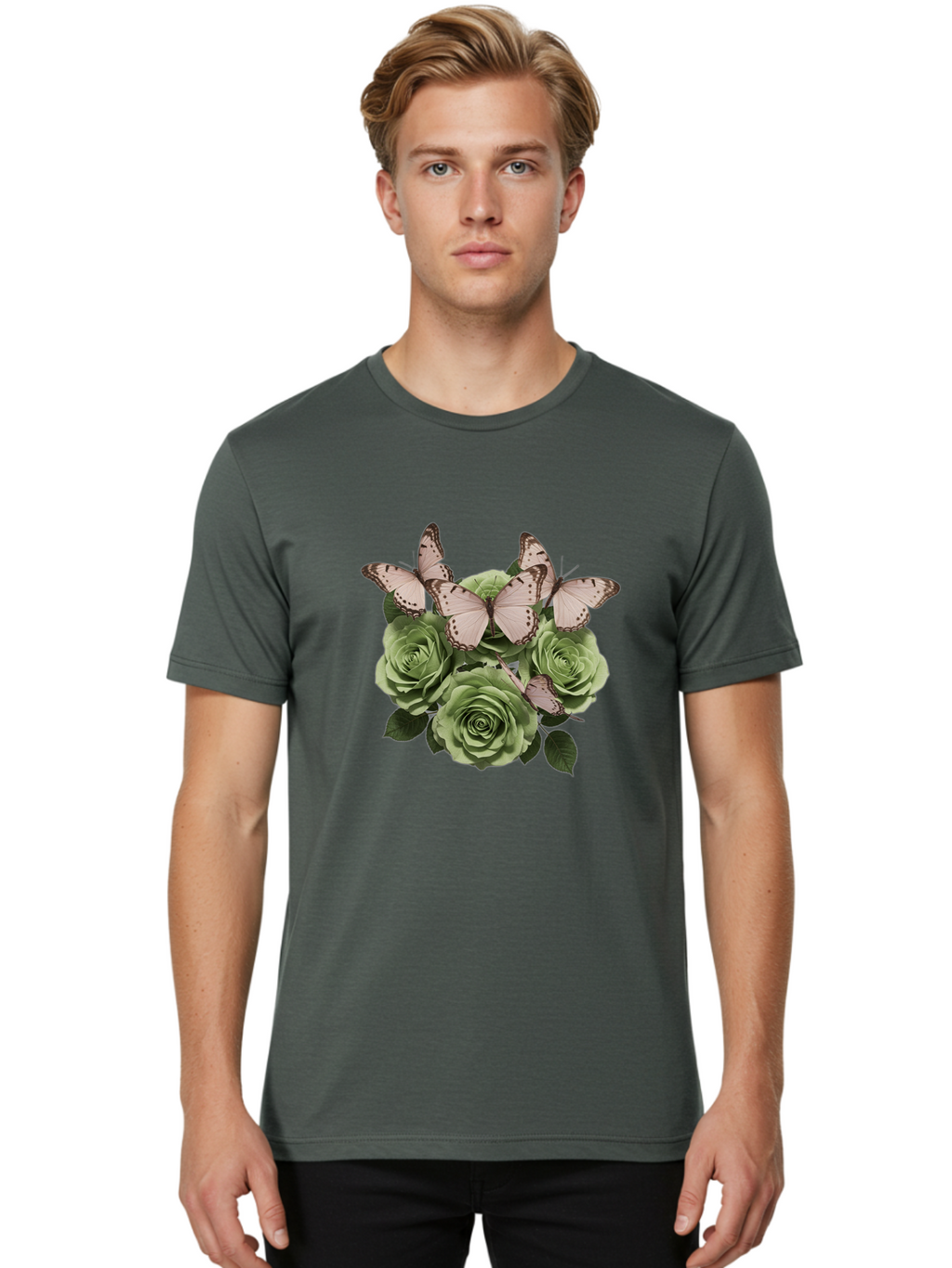 Butterflies-And-Roses Men'S Graphic Tee, 100% Cotton, Comfortable Casual Summer Wear, Machine Washable, Vintage Camera, Old Camera, Antique Camera, Black Camera, Classic Photography, Photography Equipment, Nostalgic Device, Film Camera, Bak153