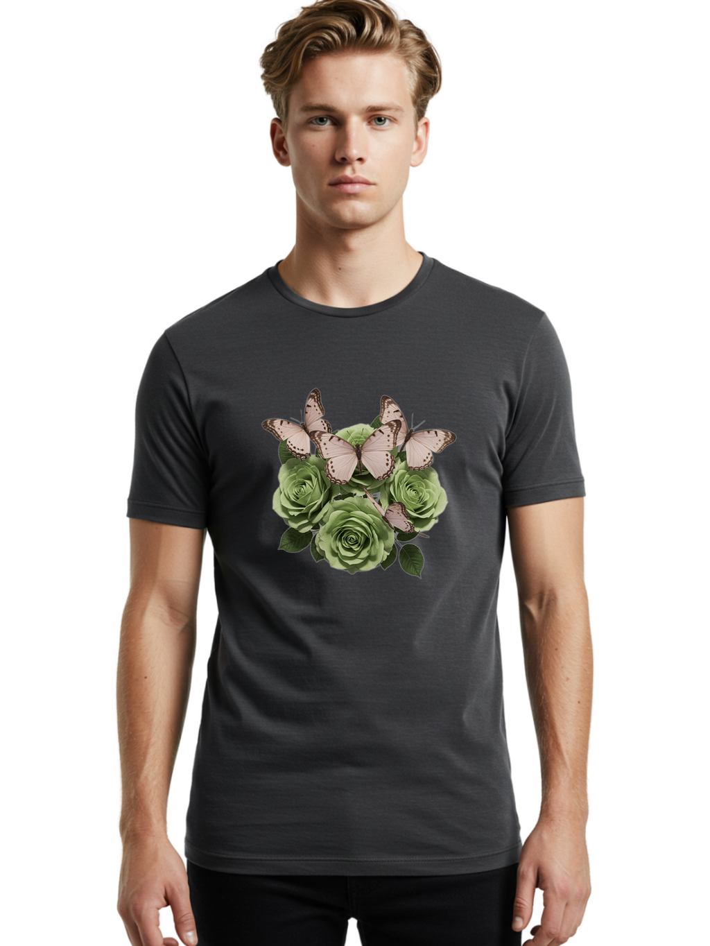 Butterflies-And-Roses Men'S Graphic Tee, 100% Cotton, Comfortable Casual Summer Wear, Machine Washable, Vintage Camera, Old Camera, Antique Camera, Black Camera, Classic Photography, Photography Equipment, Nostalgic Device, Film Camera, Bak153