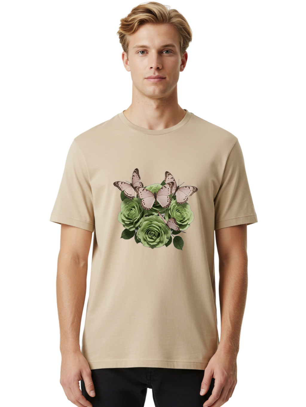 Butterflies-And-Roses Men'S Graphic Tee, 100% Cotton, Comfortable Casual Summer Wear, Machine Washable, Vintage Camera, Old Camera, Antique Camera, Black Camera, Classic Photography, Photography Equipment, Nostalgic Device, Film Camera, Bak153