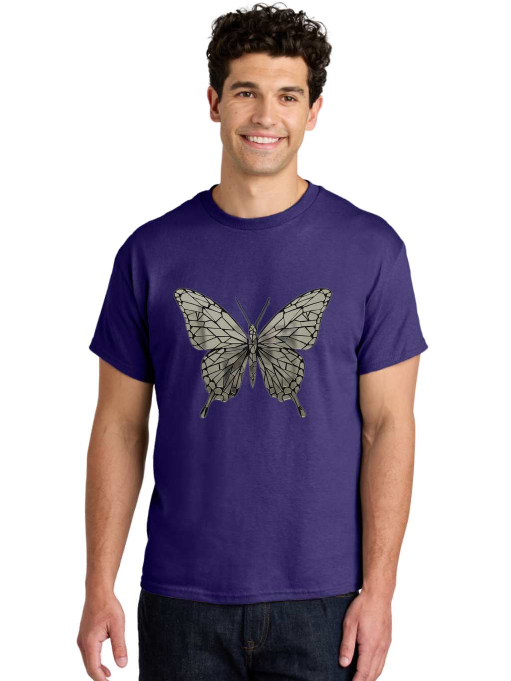 Butterfly-1 Men'S Graphic Tee, 100% Cotton, Comfortable Casual Summer Wear, Machine Washable, Vintage Camera, Old Camera, Antique Camera, Black Camera, Classic Photography, Photography Equipment, Nostalgic Device, Film Camera, Camera Art Bak154