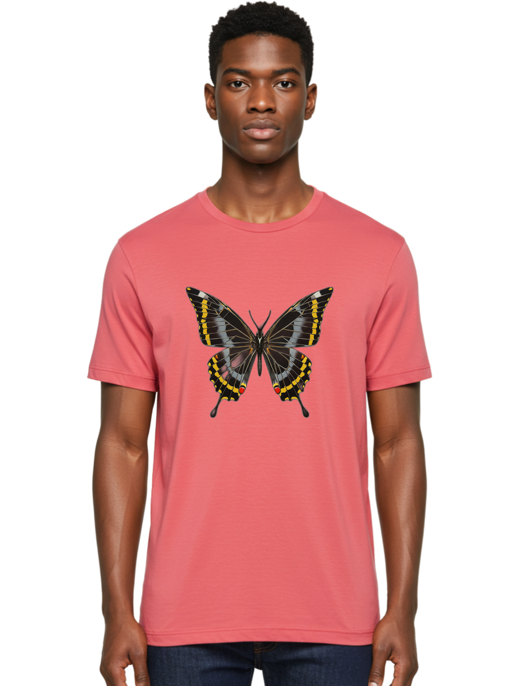 Butterfly-3 Men'S Graphic Tee, 100% Cotton, Comfortable Casual Summer Wear, Machine Washable, Vintage Camera, Old Camera, Antique Camera, Black Camera, Classic Photography, Photography Equipment, Nostalgic Device, Film Camera, Camera Art Bak156