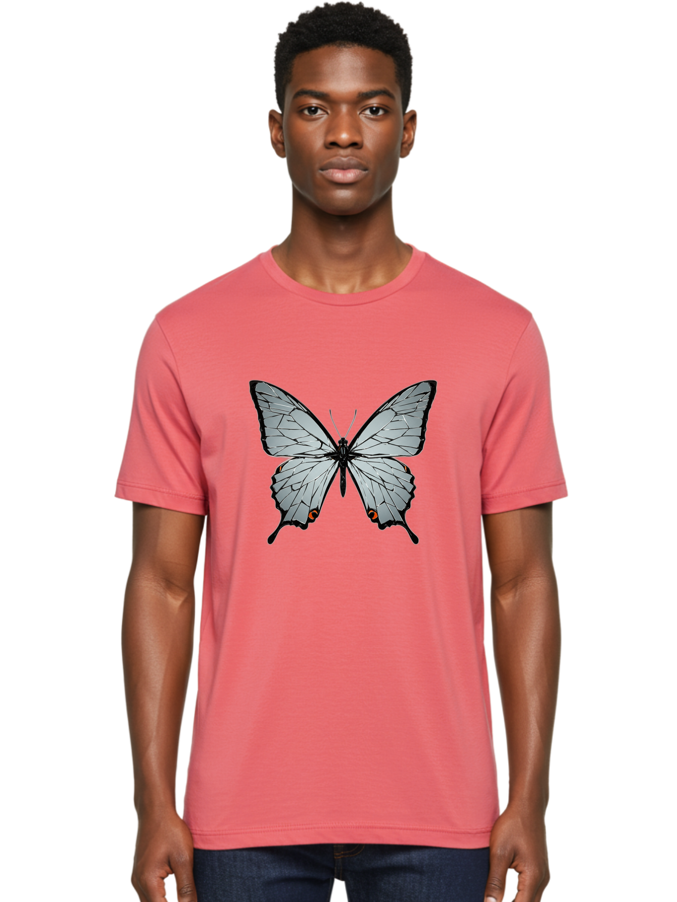 Butterfly-4 Men'S Graphic Tee, 100% Cotton, Comfortable Casual Summer Wear, Machine Washable, Vintage Camera, Old Camera, Antique Camera, Black Camera, Classic Photography, Photography Equipment, Nostalgic Device, Film Camera, Camera Art Bak157