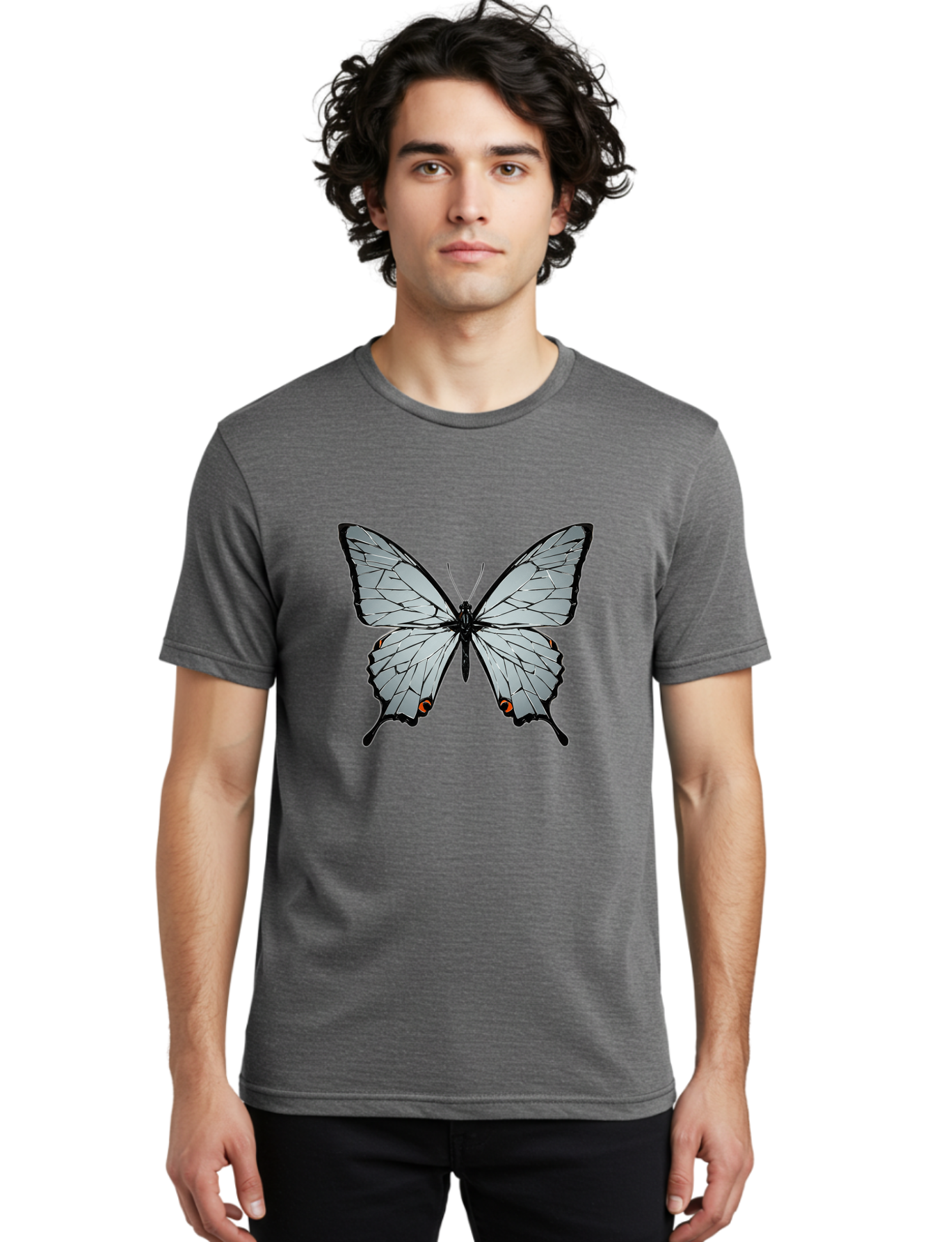 Butterfly-4 Men'S Graphic Tee, 100% Cotton, Comfortable Casual Summer Wear, Machine Washable, Vintage Camera, Old Camera, Antique Camera, Black Camera, Classic Photography, Photography Equipment, Nostalgic Device, Film Camera, Camera Art Bak157