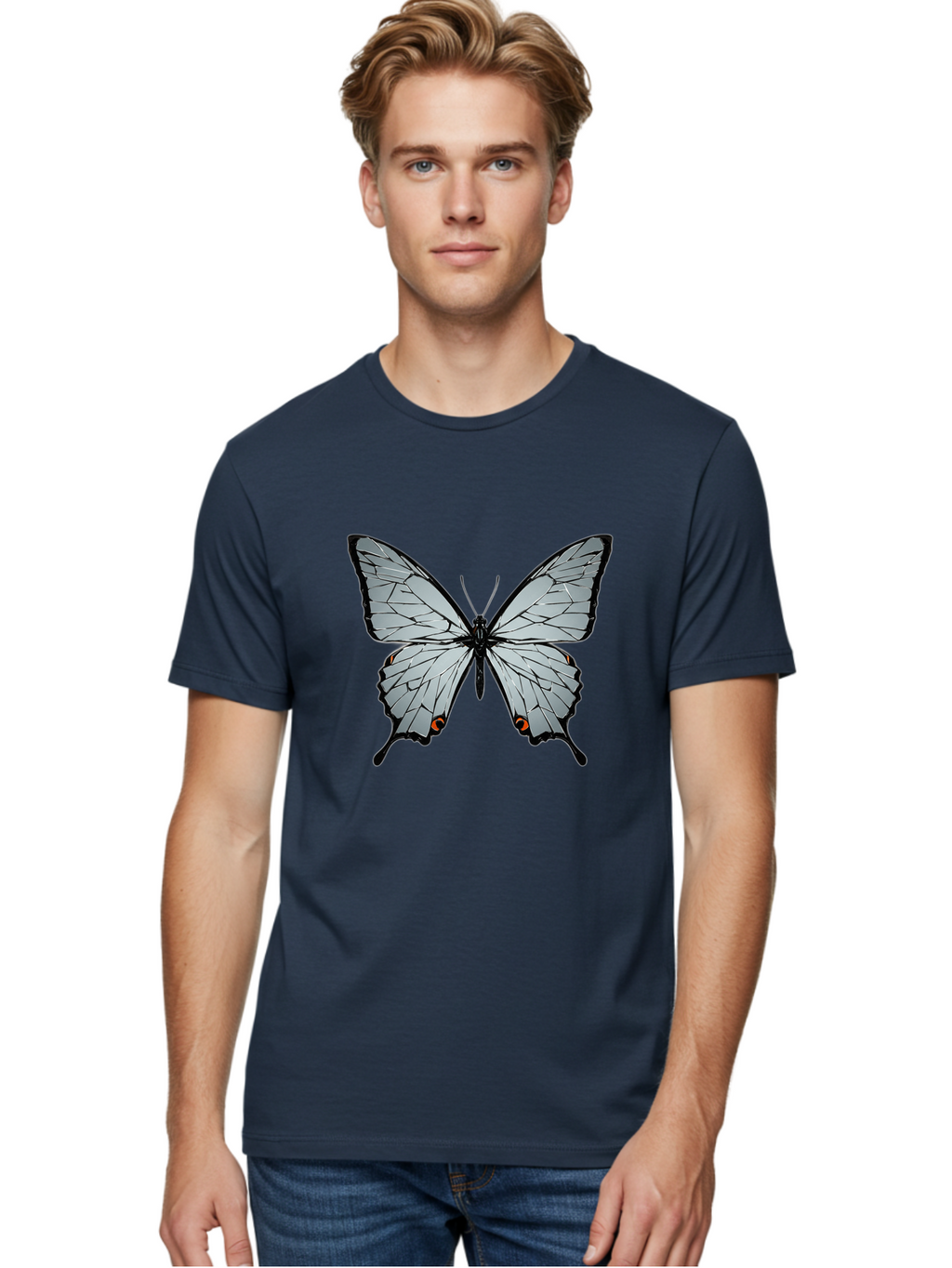 Butterfly-4 Men'S Graphic Tee, 100% Cotton, Comfortable Casual Summer Wear, Machine Washable, Vintage Camera, Old Camera, Antique Camera, Black Camera, Classic Photography, Photography Equipment, Nostalgic Device, Film Camera, Camera Art Bak157
