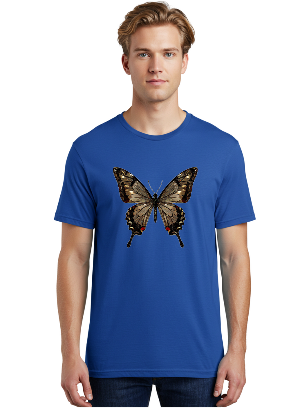 Butterfly-5 Men'S Graphic Tee, 100% Cotton, Comfortable Casual Summer Wear, Machine Washable, Vintage Camera, Old Camera, Antique Camera, Black Camera, Classic Photography, Photography Equipment, Nostalgic Device, Film Camera, Camera Art Bak158