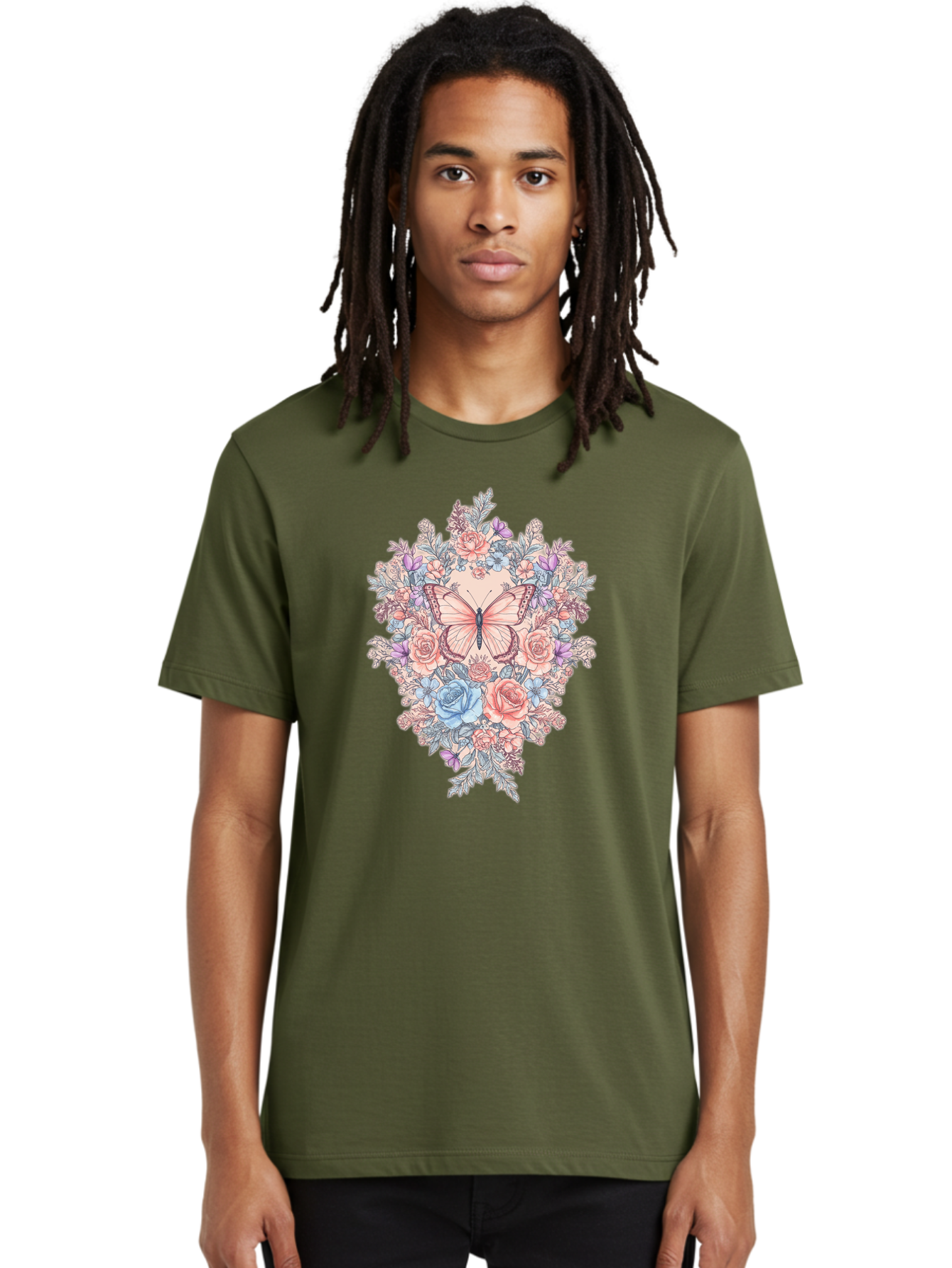 Butterfly-Floral-Heart Men'S Graphic Tee, 100% Cotton, Comfortable Casual Summer Wear, Machine Washable, Vintage Camera, Old Camera, Antique Camera, Black Camera, Classic Photography, Photography Equipment, Nostalgic Device, Film Camera, Bak161