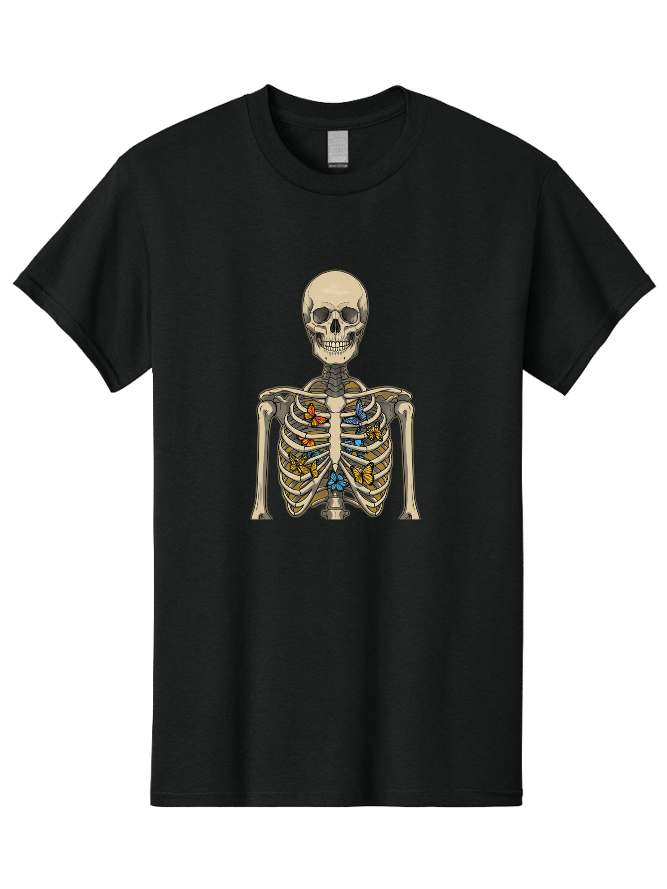 Butterfly-Skeleton Men'S Graphic Tee, 100% Cotton, Comfortable Casual Summer Wear, Machine Washable, Vintage Camera, Old Camera, Antique Camera, Black Camera, Classic Photography, Photography Equipment, Nostalgic Device, Film Camera, Bak163