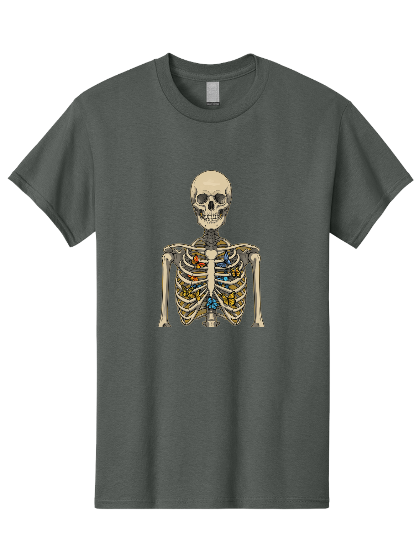 Butterfly-Skeleton Men'S Graphic Tee, 100% Cotton, Comfortable Casual Summer Wear, Machine Washable, Vintage Camera, Old Camera, Antique Camera, Black Camera, Classic Photography, Photography Equipment, Nostalgic Device, Film Camera, Bak163