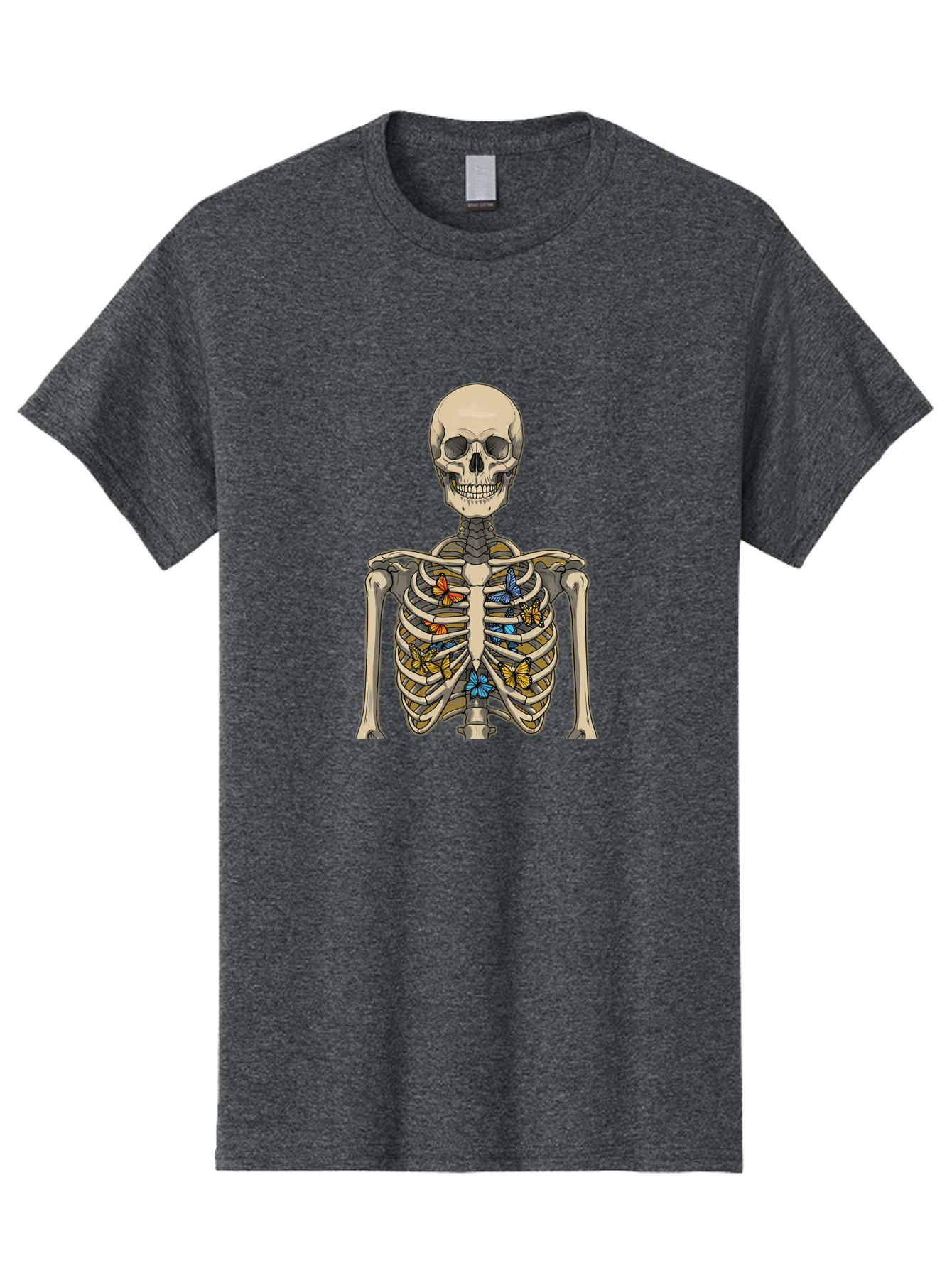 Butterfly-Skeleton Men'S Graphic Tee, 100% Cotton, Comfortable Casual Summer Wear, Machine Washable, Vintage Camera, Old Camera, Antique Camera, Black Camera, Classic Photography, Photography Equipment, Nostalgic Device, Film Camera, Bak163
