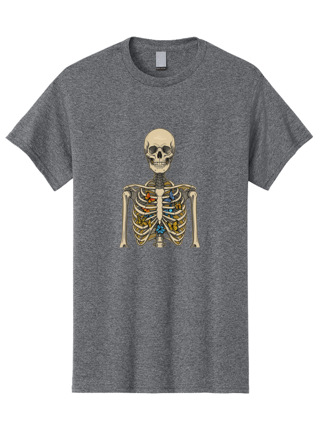 Butterfly-Skeleton Men'S Graphic Tee, 100% Cotton, Comfortable Casual Summer Wear, Machine Washable, Vintage Camera, Old Camera, Antique Camera, Black Camera, Classic Photography, Photography Equipment, Nostalgic Device, Film Camera, Bak163