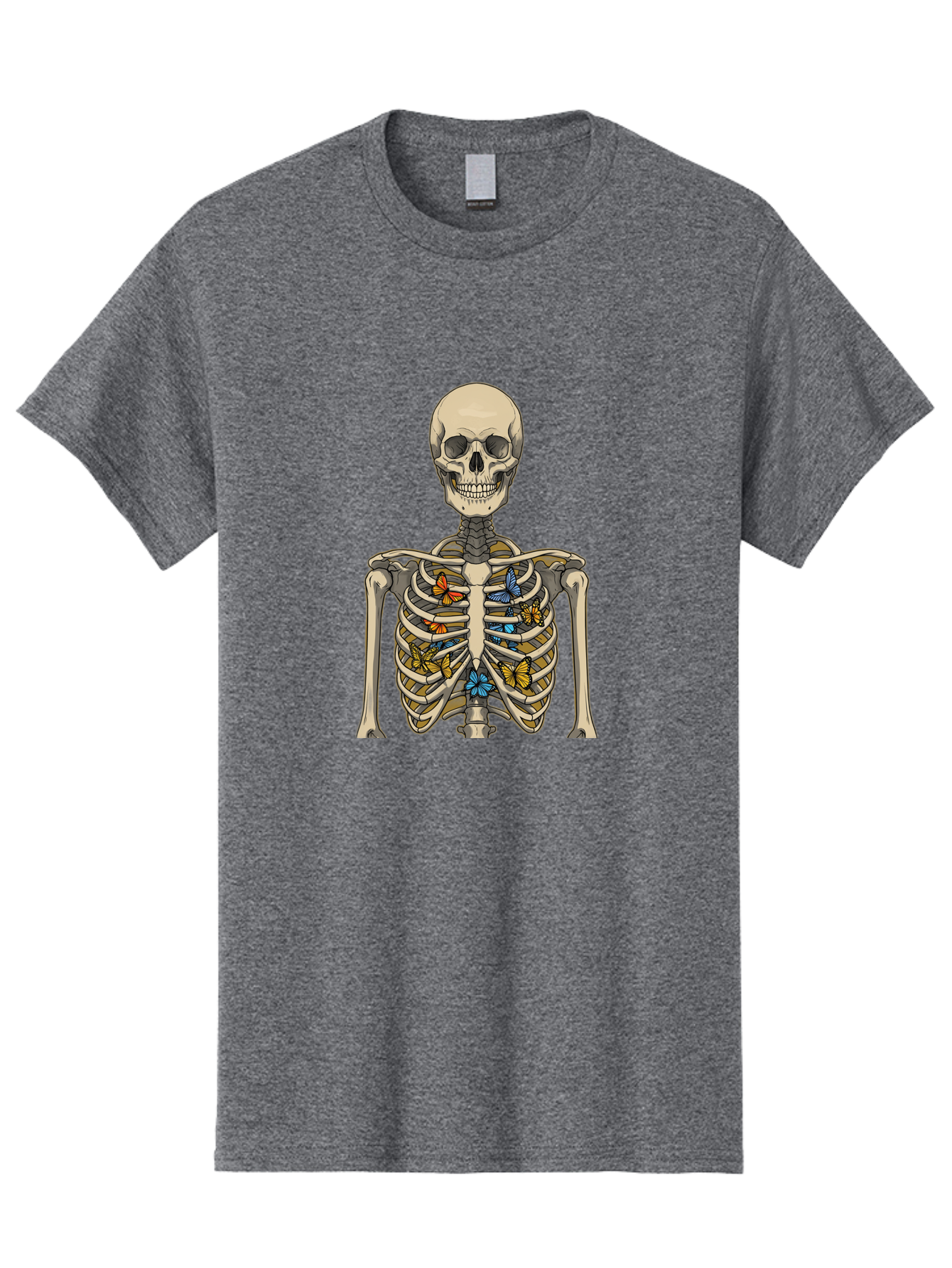 Butterfly-Skeleton Men'S Graphic Tee, 100% Cotton, Comfortable Casual Summer Wear, Machine Washable, Vintage Camera, Old Camera, Antique Camera, Black Camera, Classic Photography, Photography Equipment, Nostalgic Device, Film Camera, Bak163