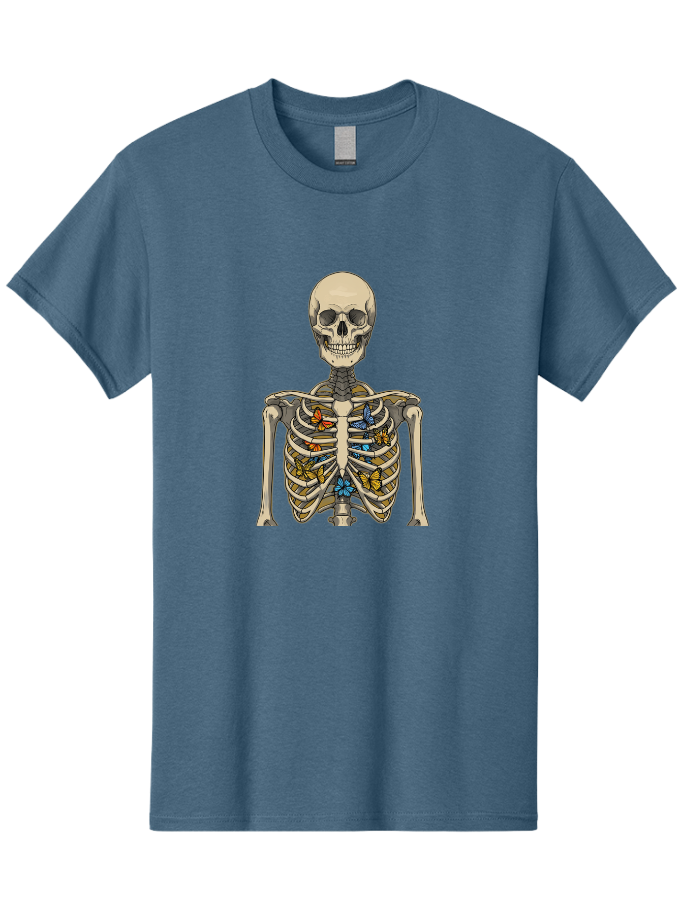 Butterfly-Skeleton Men'S Graphic Tee, 100% Cotton, Comfortable Casual Summer Wear, Machine Washable, Vintage Camera, Old Camera, Antique Camera, Black Camera, Classic Photography, Photography Equipment, Nostalgic Device, Film Camera, Bak163