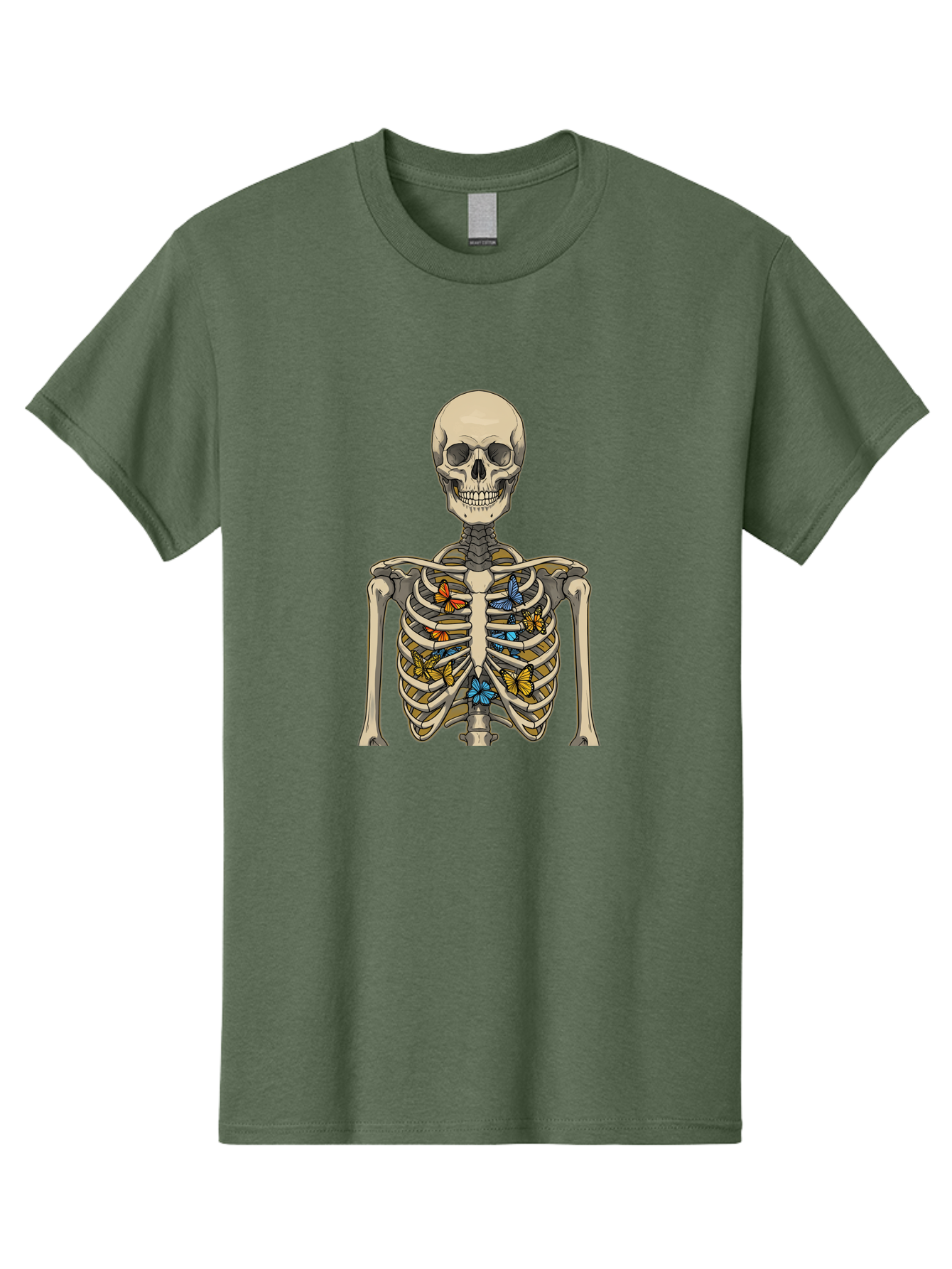 Butterfly-Skeleton Men'S Graphic Tee, 100% Cotton, Comfortable Casual Summer Wear, Machine Washable, Vintage Camera, Old Camera, Antique Camera, Black Camera, Classic Photography, Photography Equipment, Nostalgic Device, Film Camera, Bak163