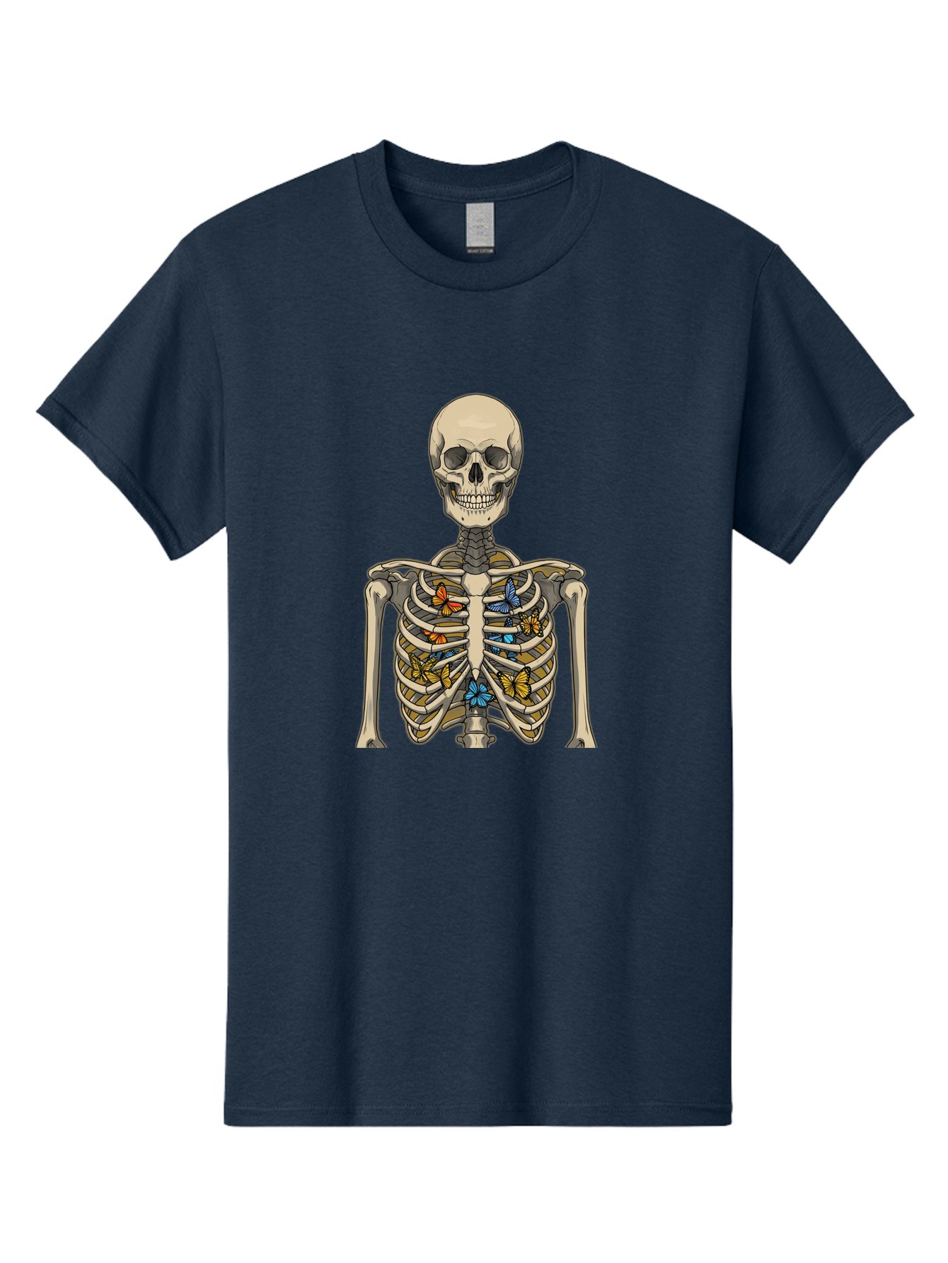 Butterfly-Skeleton Men'S Graphic Tee, 100% Cotton, Comfortable Casual Summer Wear, Machine Washable, Vintage Camera, Old Camera, Antique Camera, Black Camera, Classic Photography, Photography Equipment, Nostalgic Device, Film Camera, Bak163